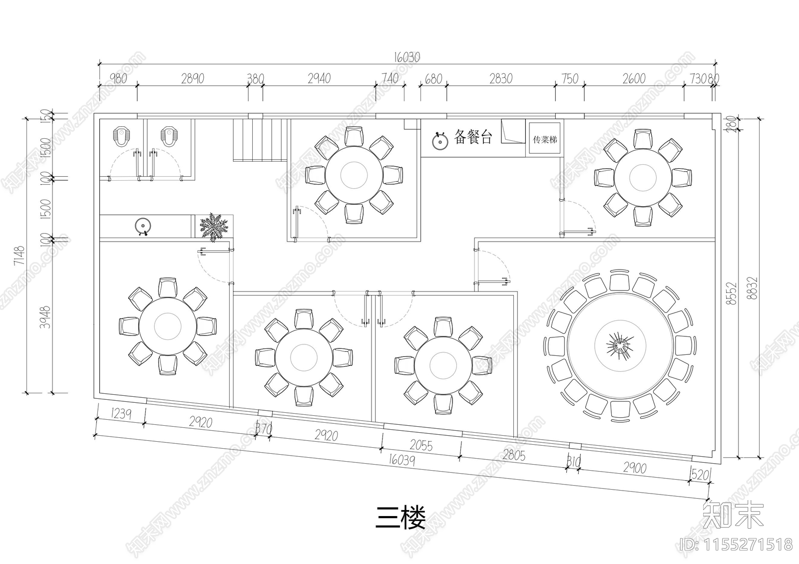 340方餐饮平面方案cad施工图下载【ID:1155271518】