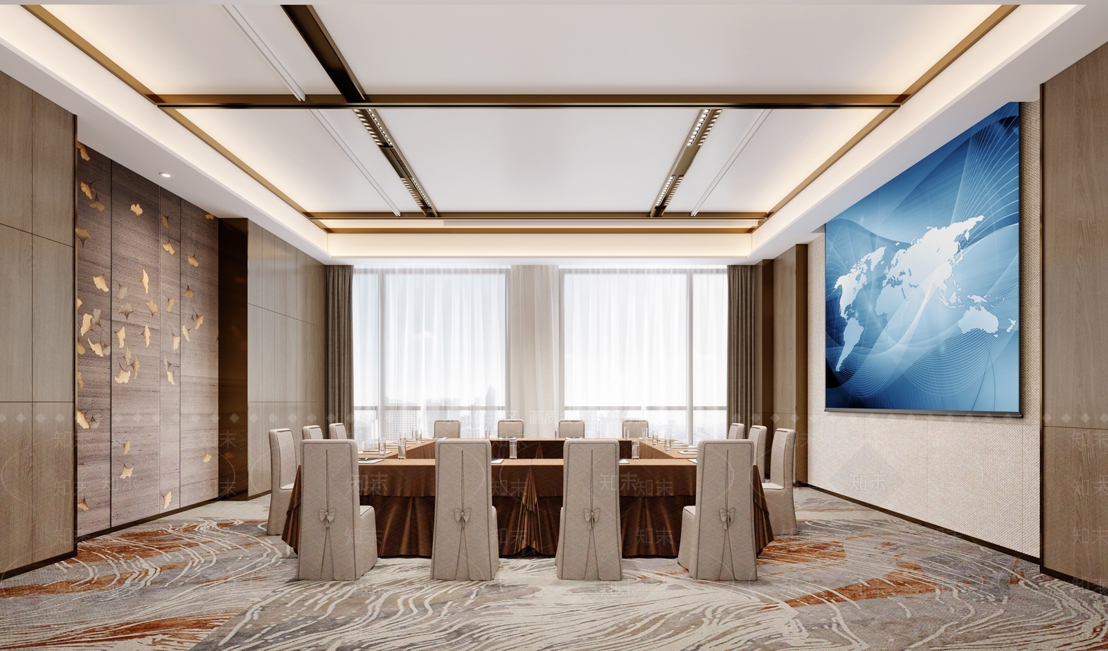 现代酒店会议厅3D模型下载【ID:1155272294】