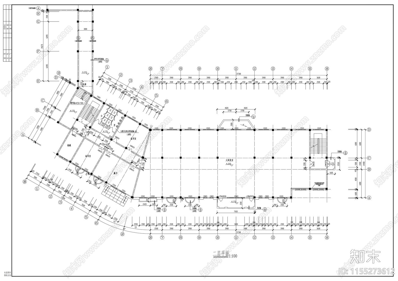 初中部四层图书综合楼建筑扩初图cad施工图下载【ID:1155273612】