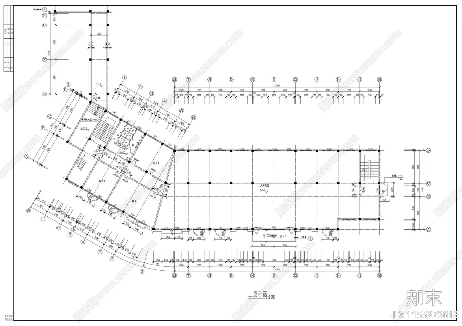 初中部四层图书综合楼建筑扩初图cad施工图下载【ID:1155273612】