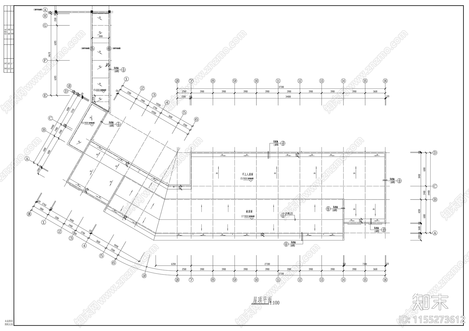 初中部四层图书综合楼建筑扩初图cad施工图下载【ID:1155273612】