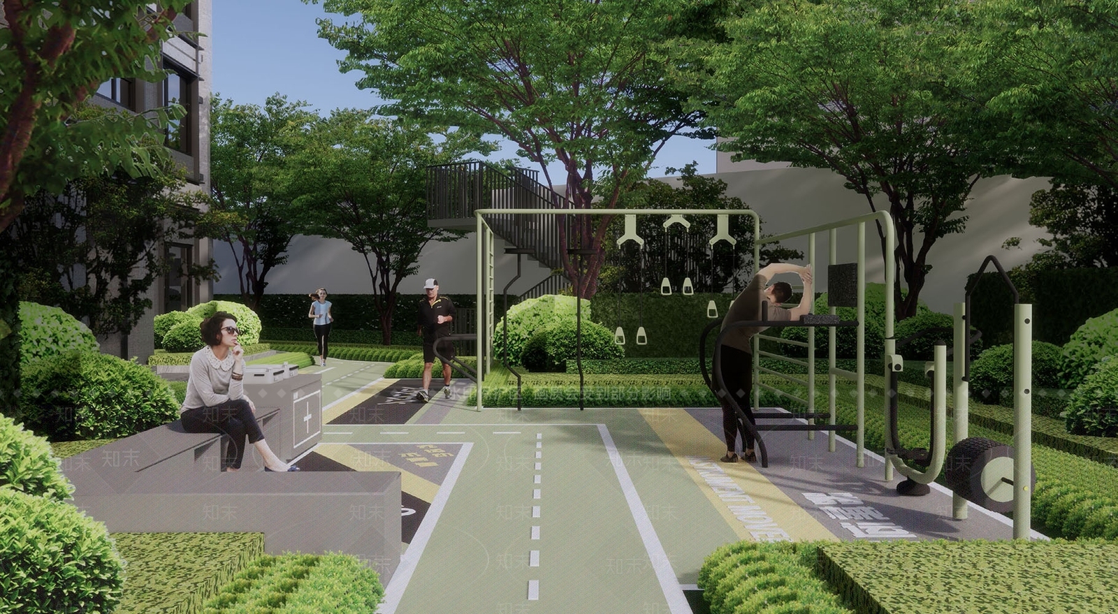 现代小区景观SU模型草图