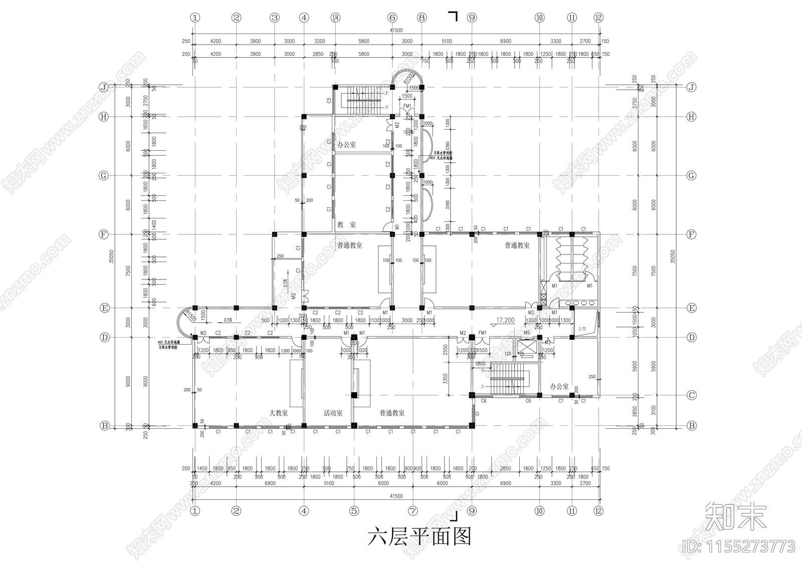 某中学建cad施工图下载【ID:1155273773】