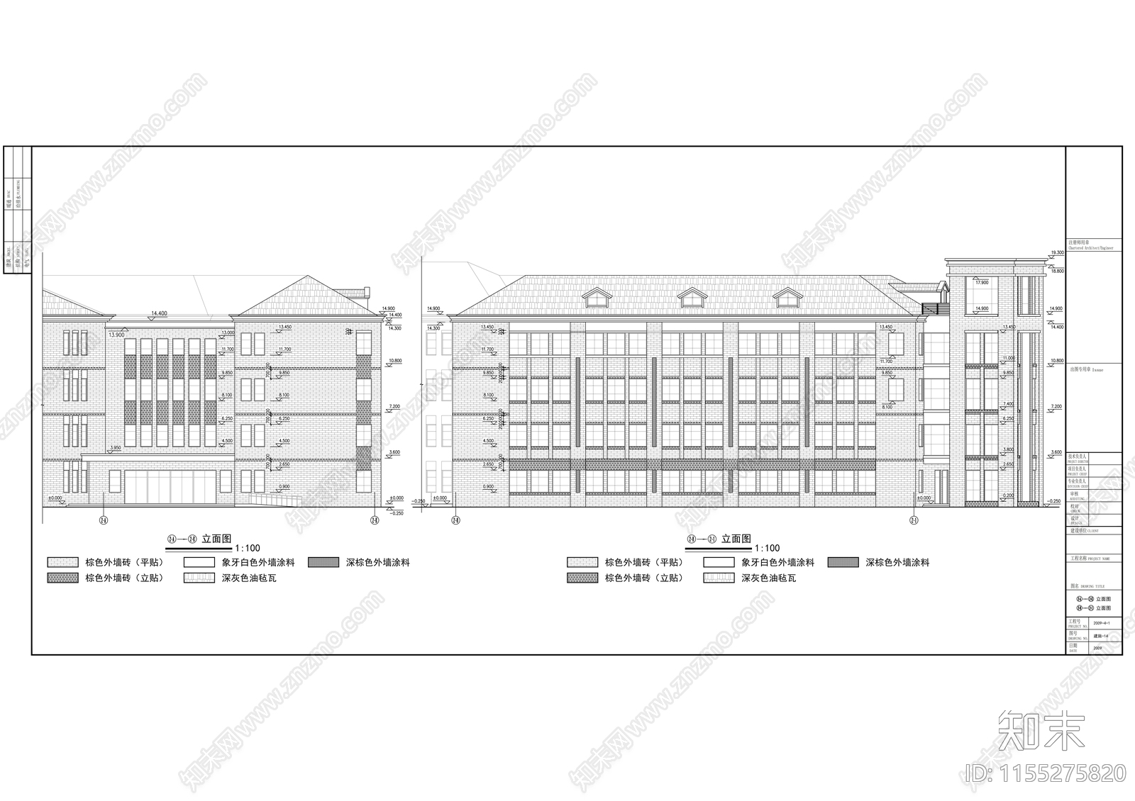 学校欧式教学楼建筑cad施工图下载【ID:1155275820】