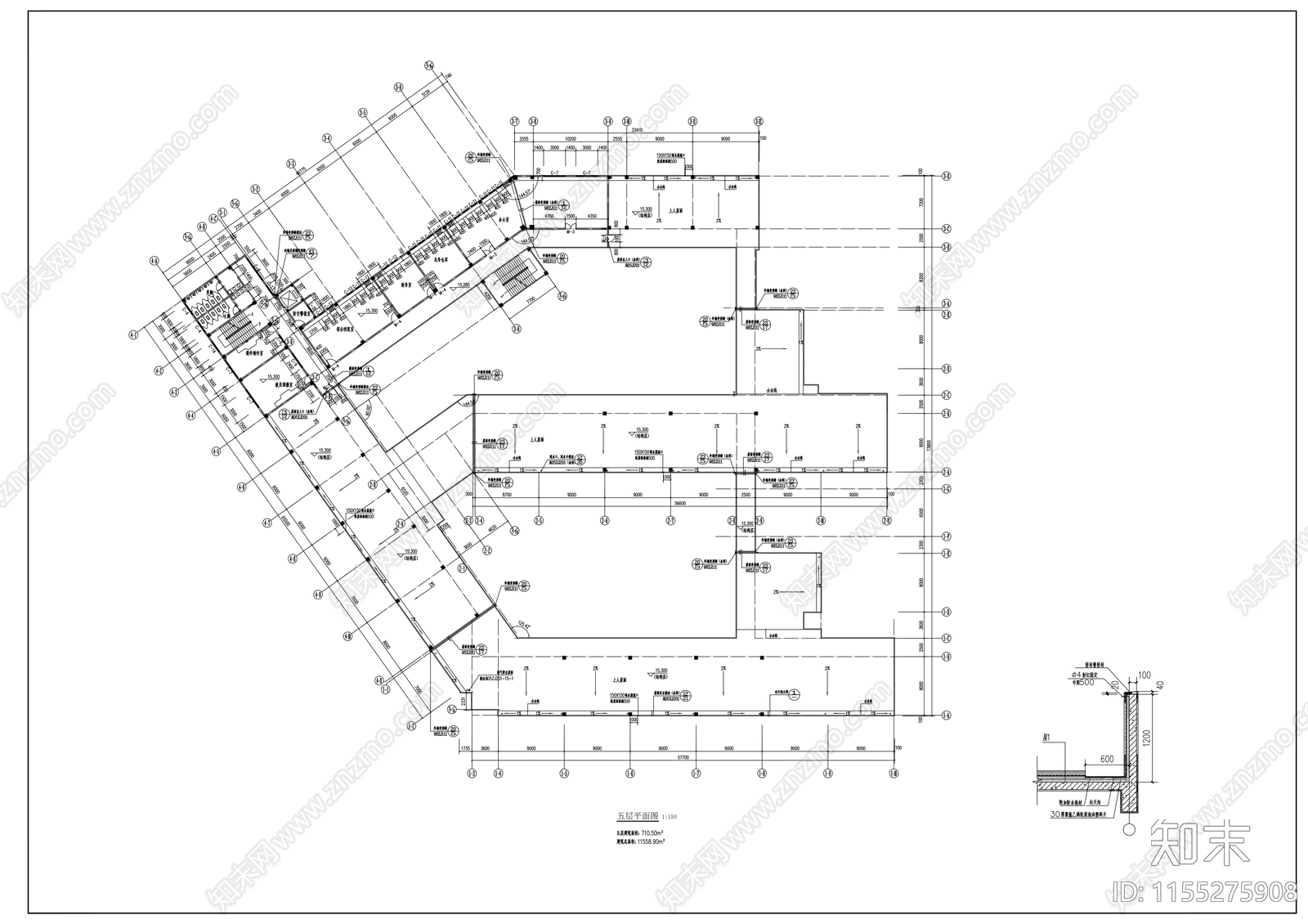 沿海城市四层小学教学楼建cad施工图下载【ID:1155275908】