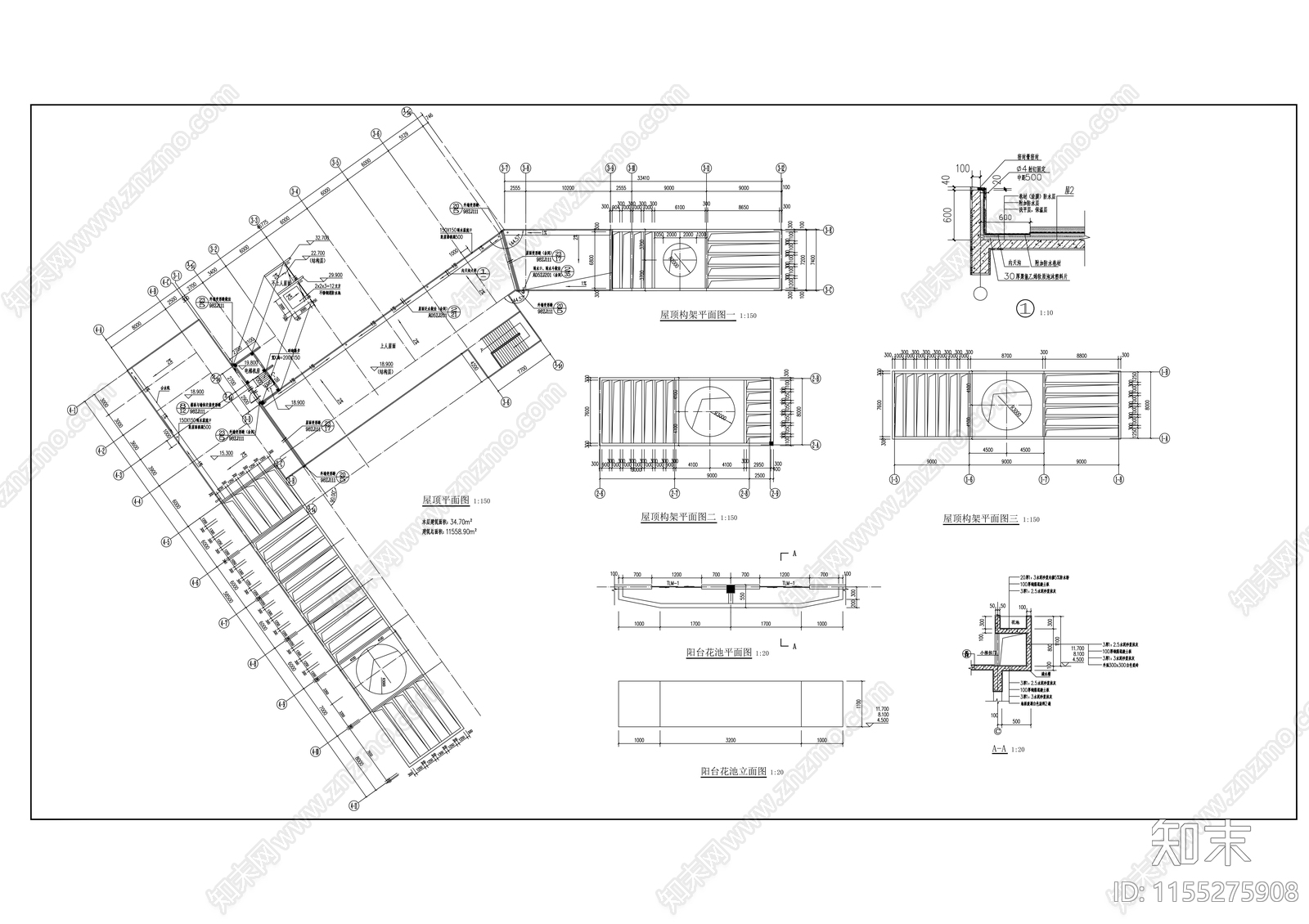 沿海城市四层小学教学楼建cad施工图下载【ID:1155275908】