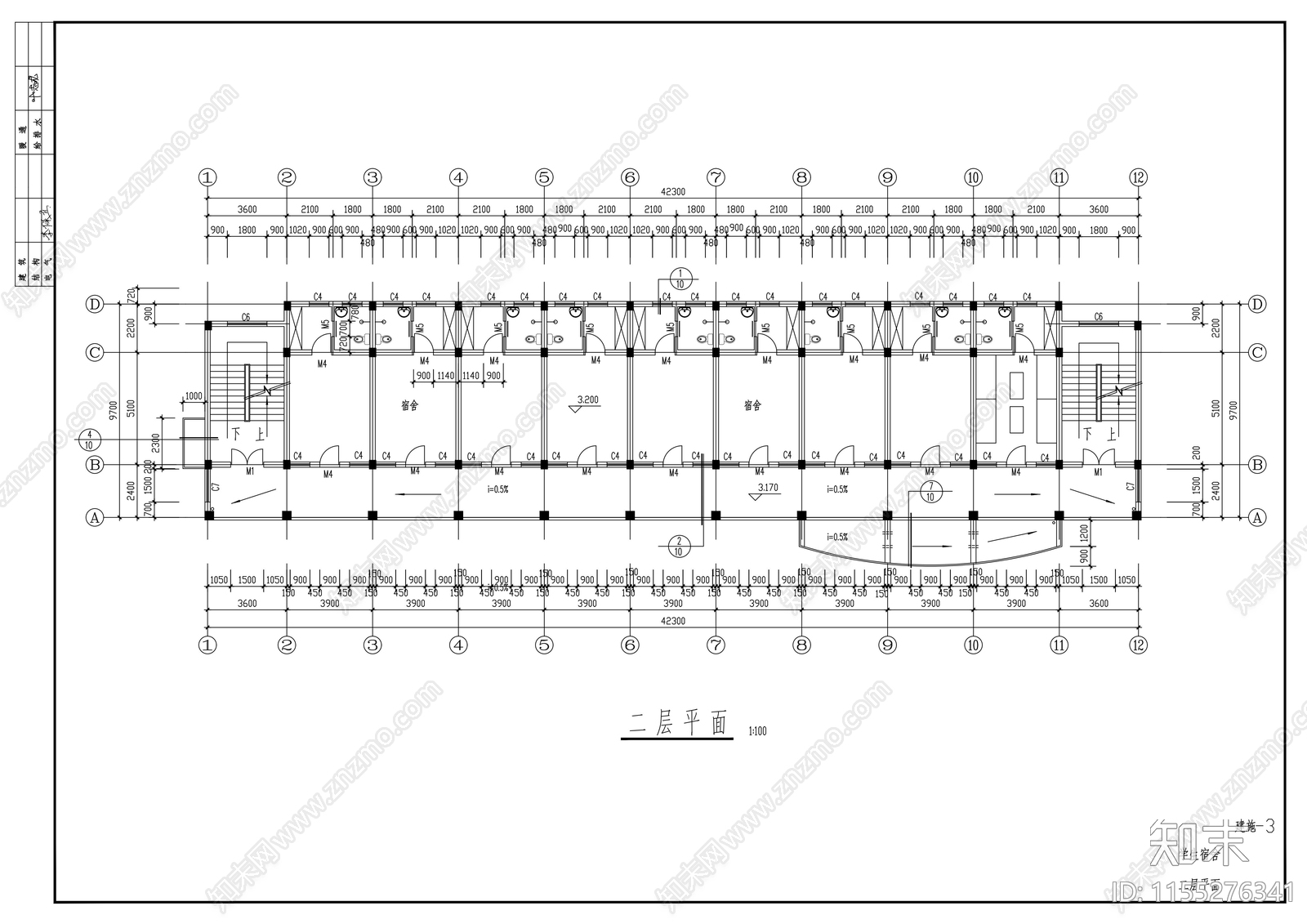 中学建筑图纸cad施工图下载【ID:1155276341】
