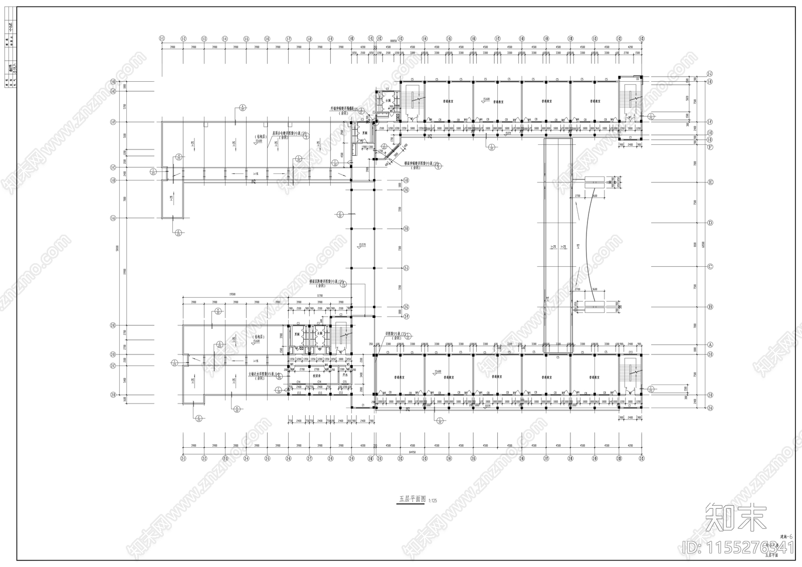 中学建筑图纸cad施工图下载【ID:1155276341】