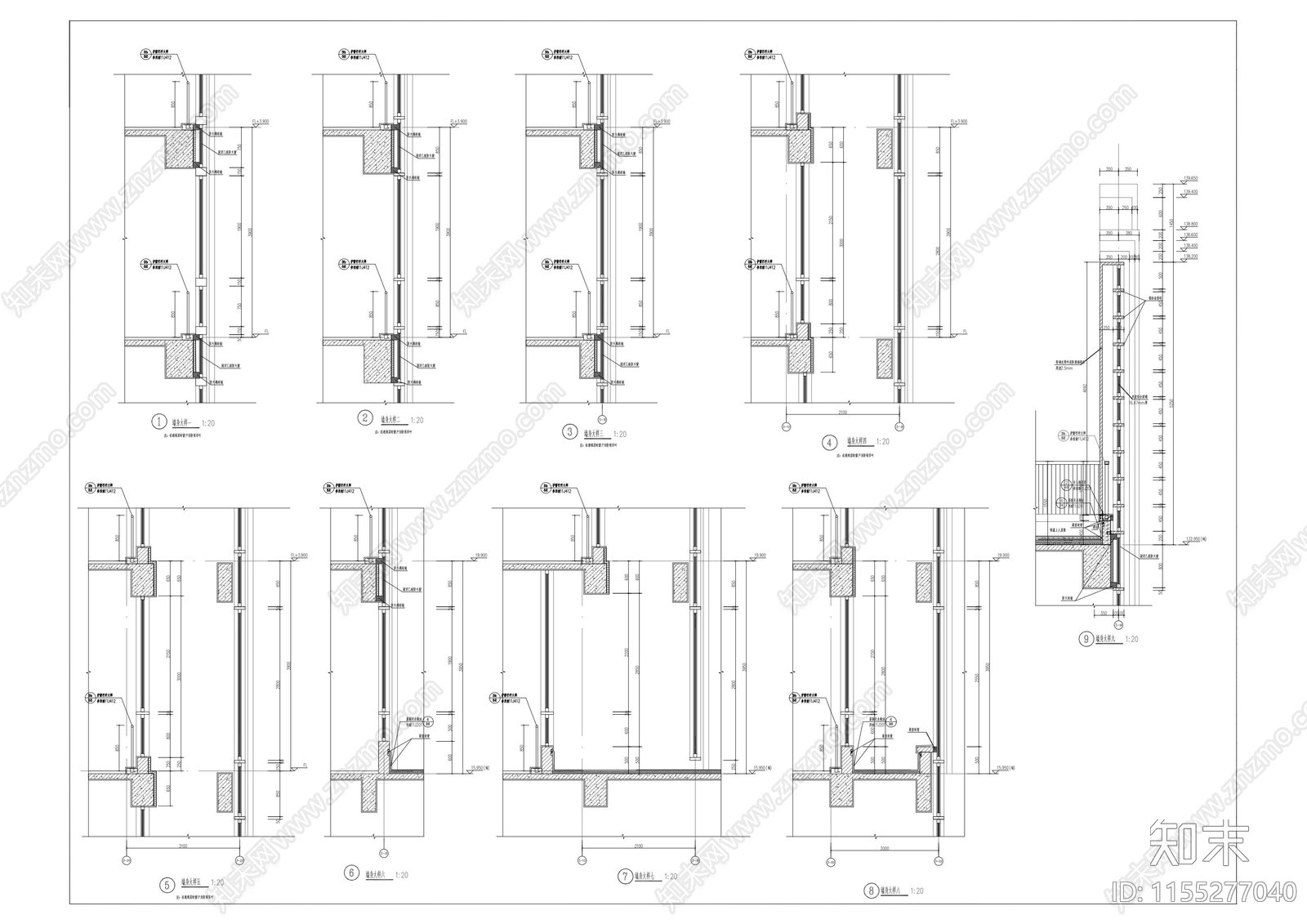 38个建筑墙身大样图施工图下载【ID:1155277040】