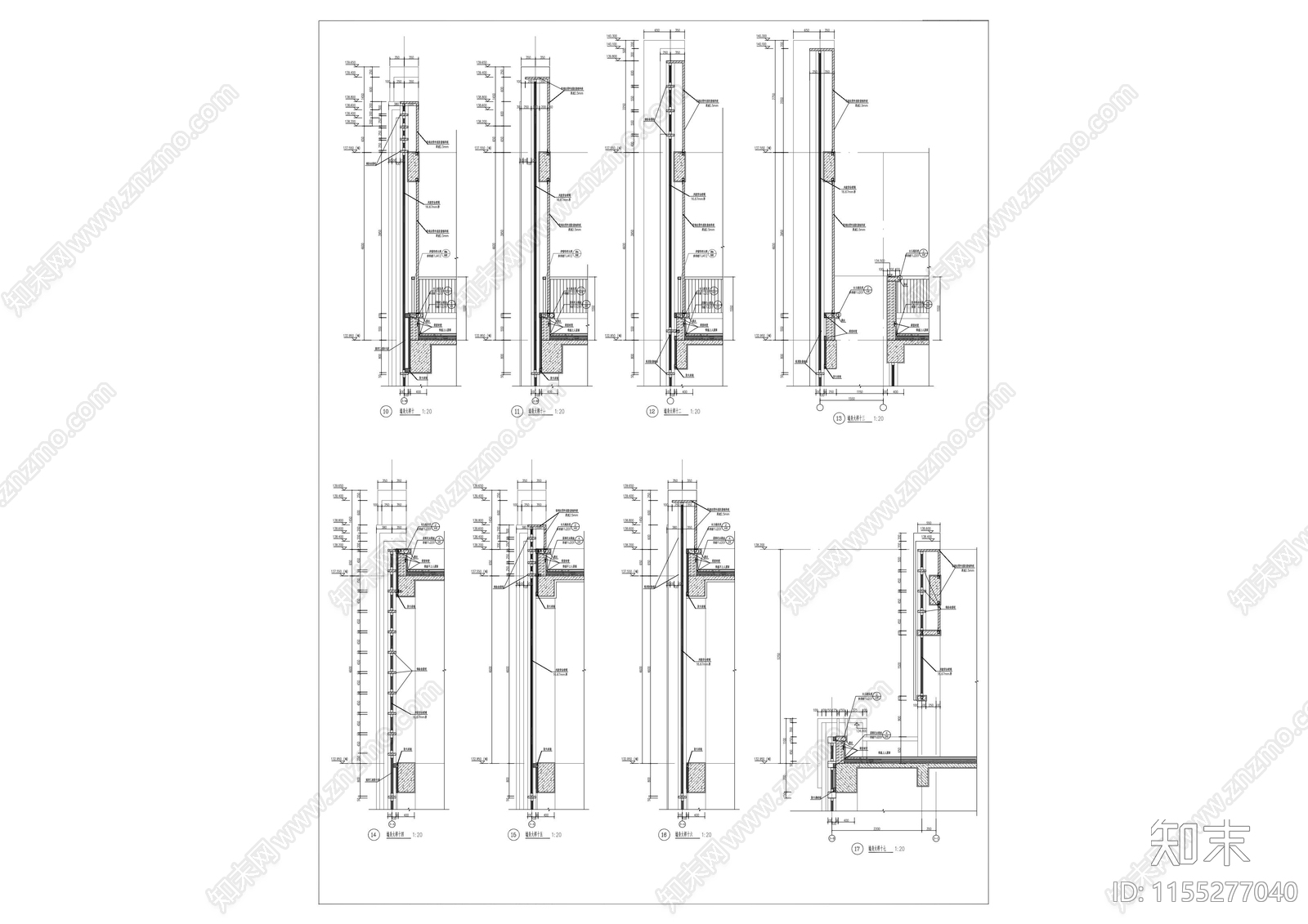 38个建筑墙身大样图施工图下载【ID:1155277040】