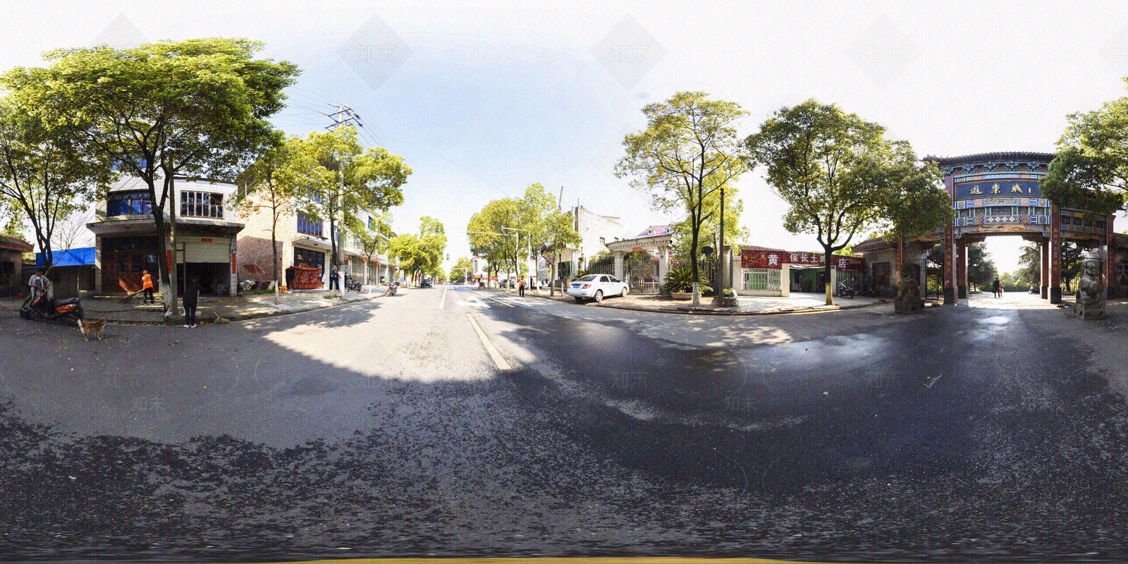 HDR白天城市街道建筑全景贴图下载【ID:1155279395】