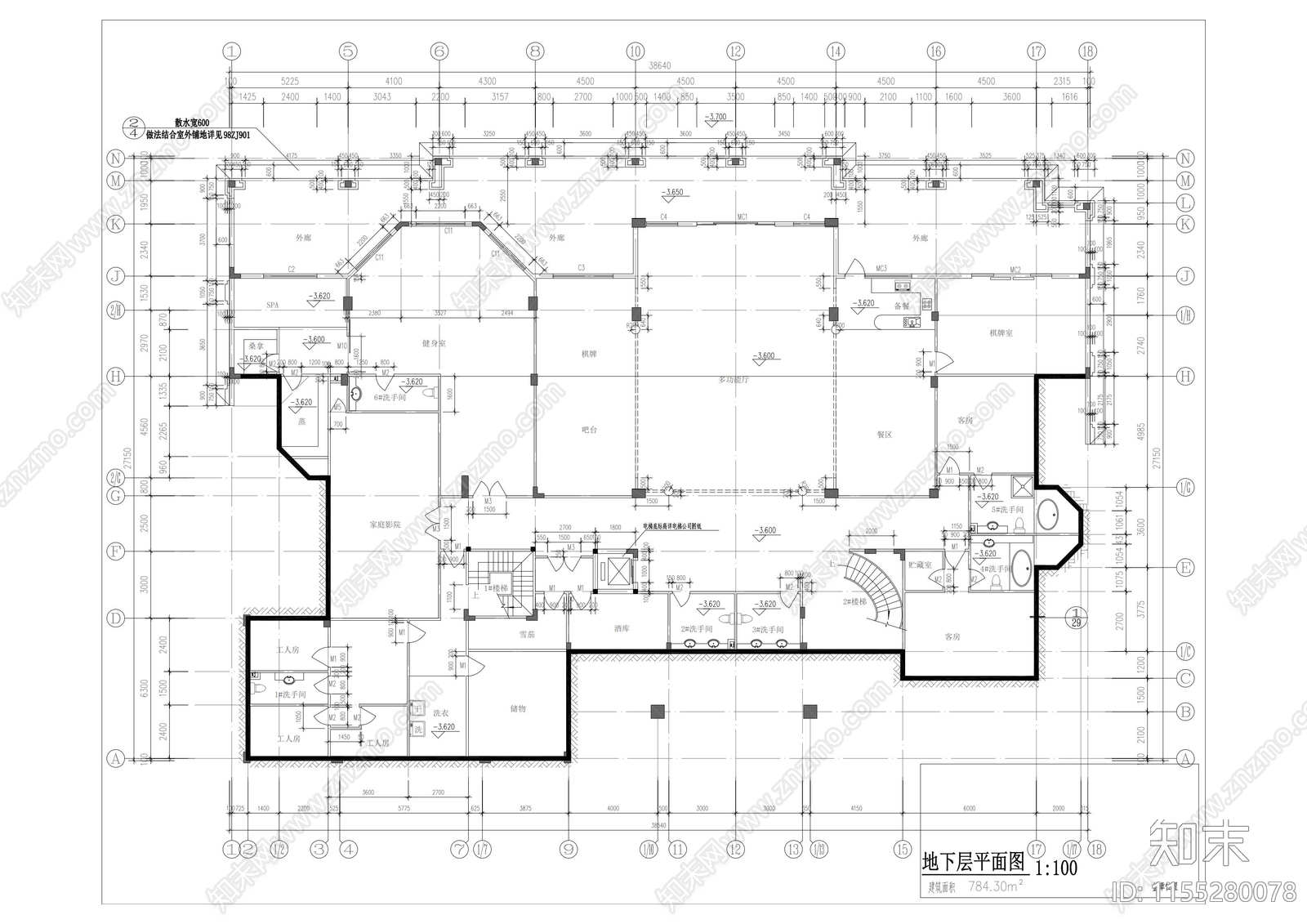 3层独栋别墅欧式建筑设计cad施工图下载【ID:1155280078】