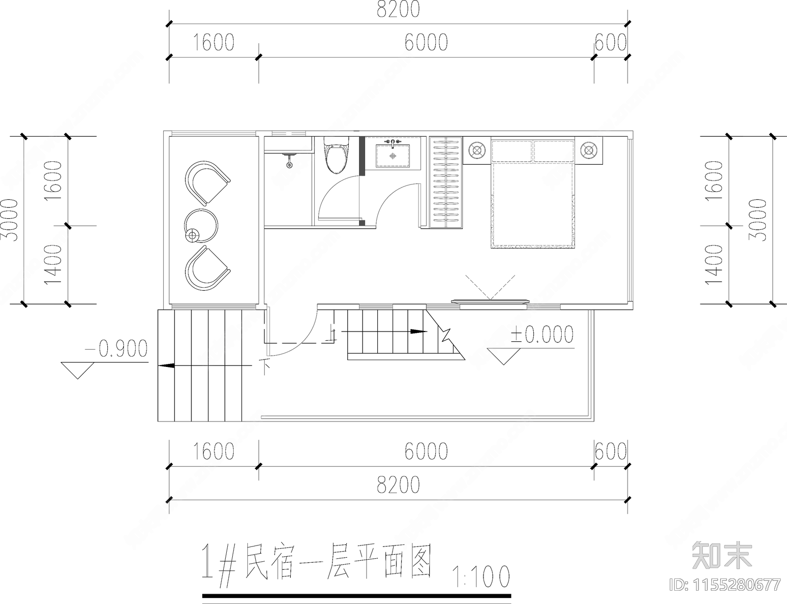 集装箱民宿cad施工图下载【ID:1155280677】