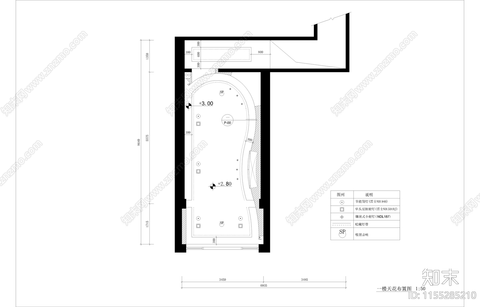 2层婚纱摄影店室内设cad施工图下载【ID:1155285210】