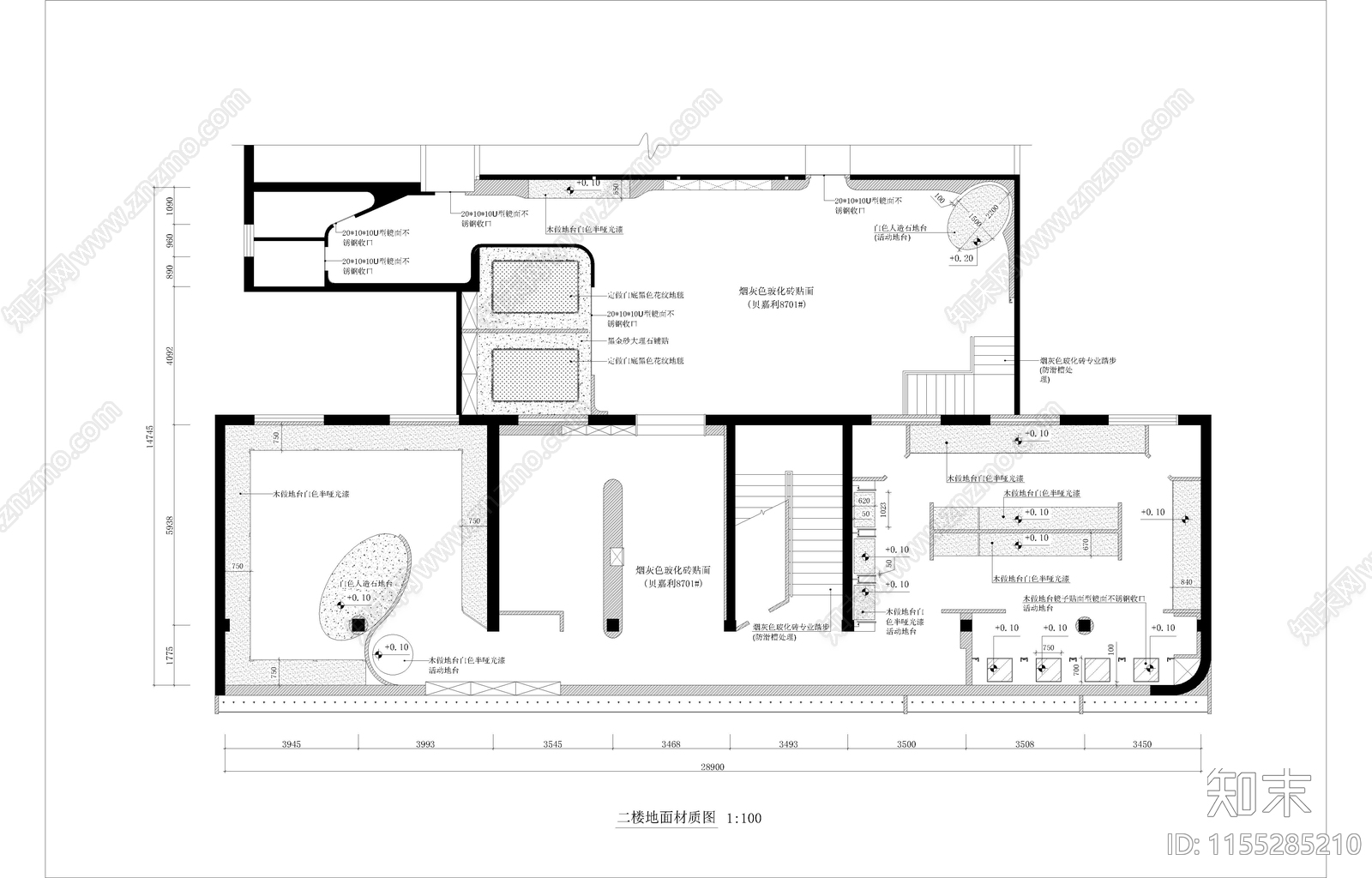 2层婚纱摄影店室内设cad施工图下载【ID:1155285210】