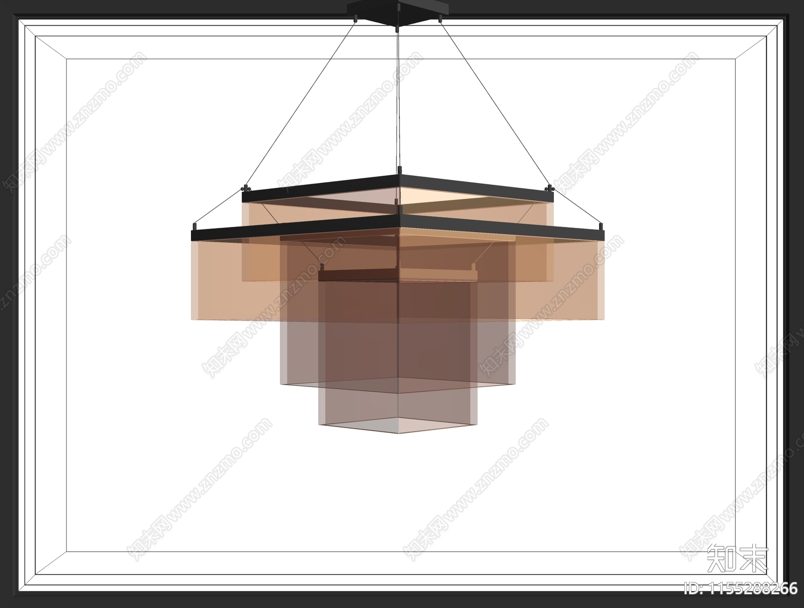 现代客厅亚克力吊灯SU模型下载【ID:1155288266】