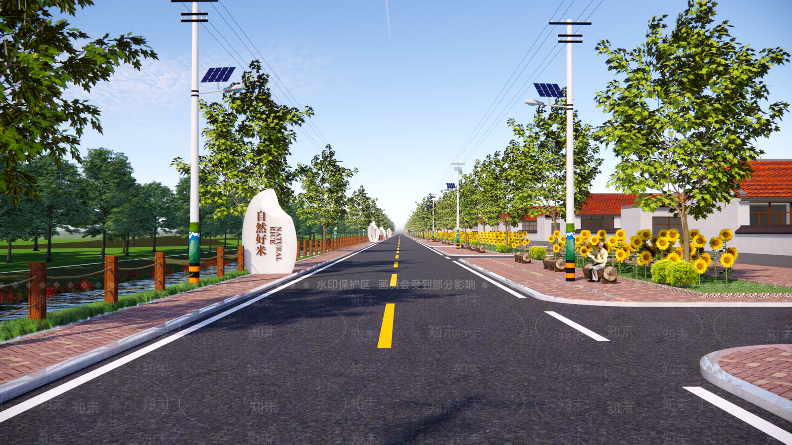 现代和美乡村主街道SU模型下载【ID:1155290155】