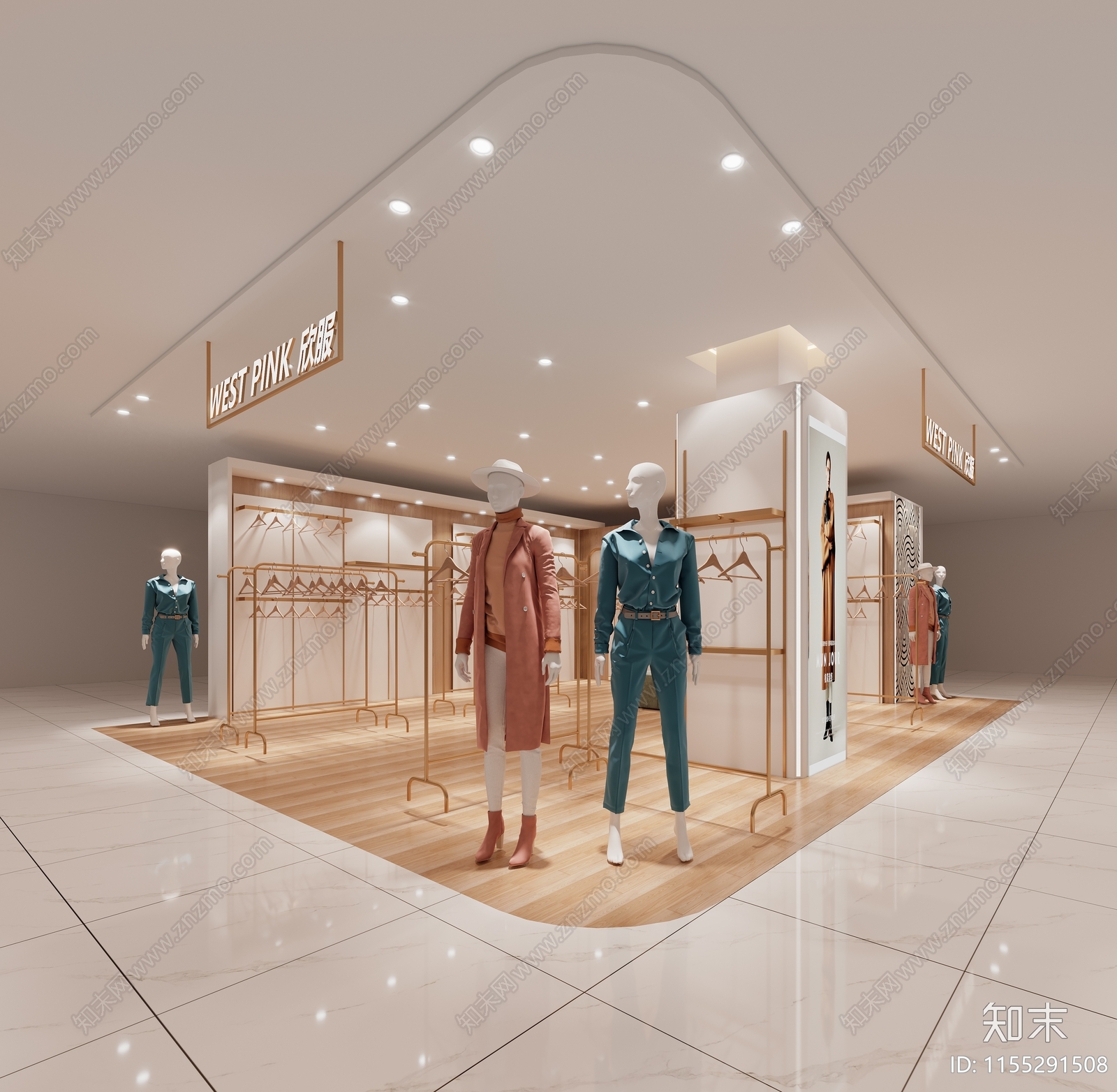 现代服装店3D模型下载【ID:1155291508】