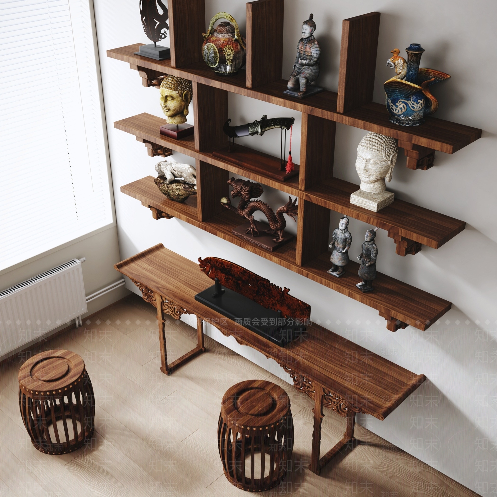 中式条案案几3D模型下载【ID:1155292086】