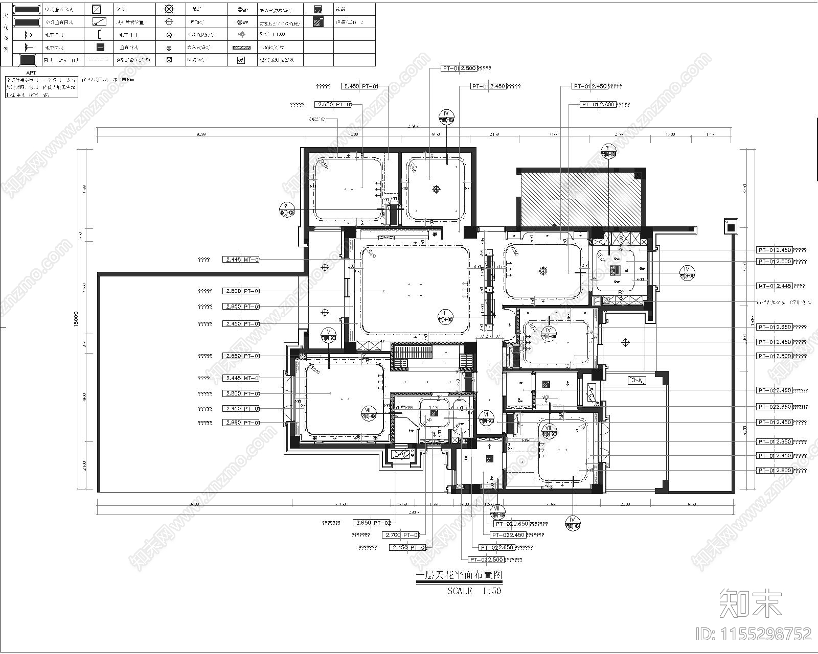 某现代中式黄金海岸洋房样板间cad施工图下载【ID:1155298752】