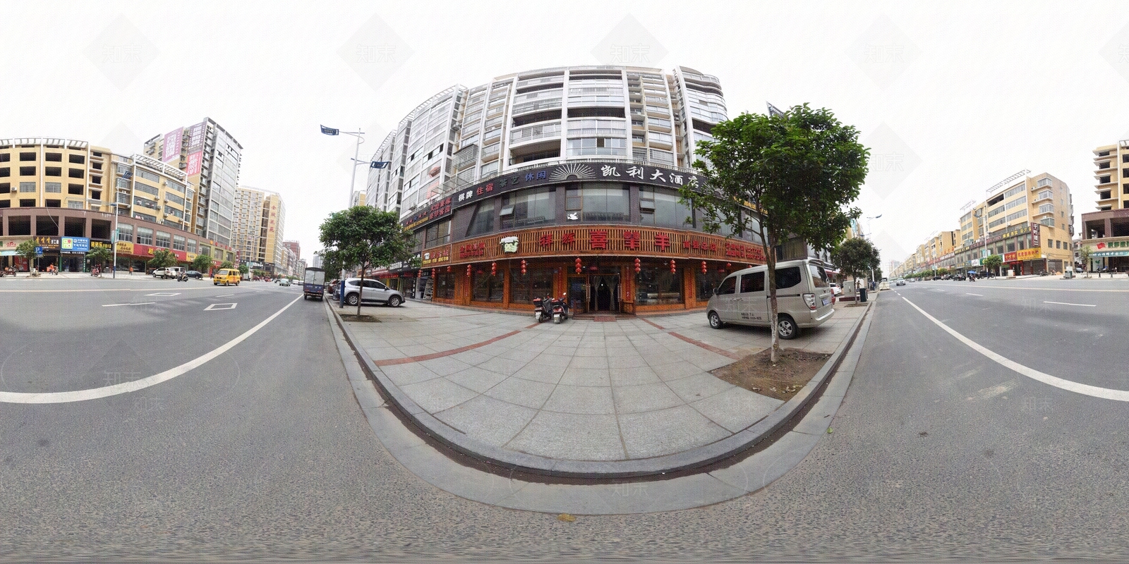 HDR白天小区商街建筑全景贴图下载【ID:1155299434】