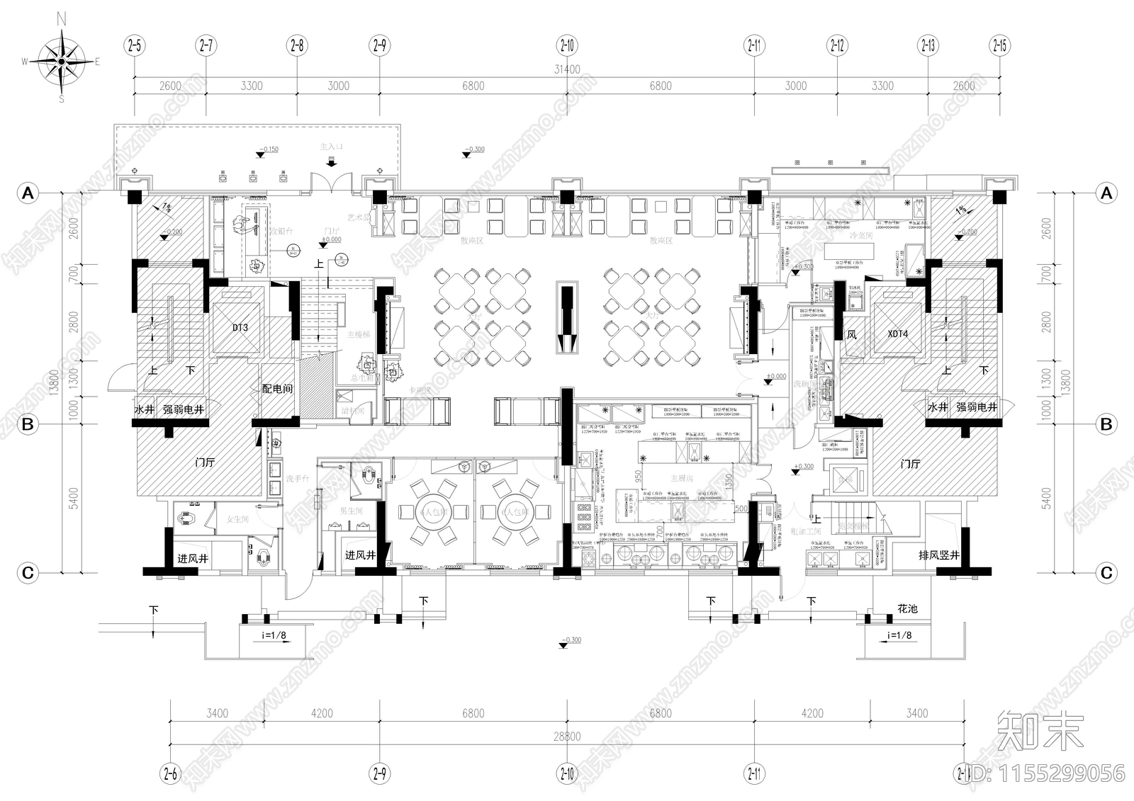 2024现代风格餐饮空间全套CAcad施工图下载【ID:1155299056】