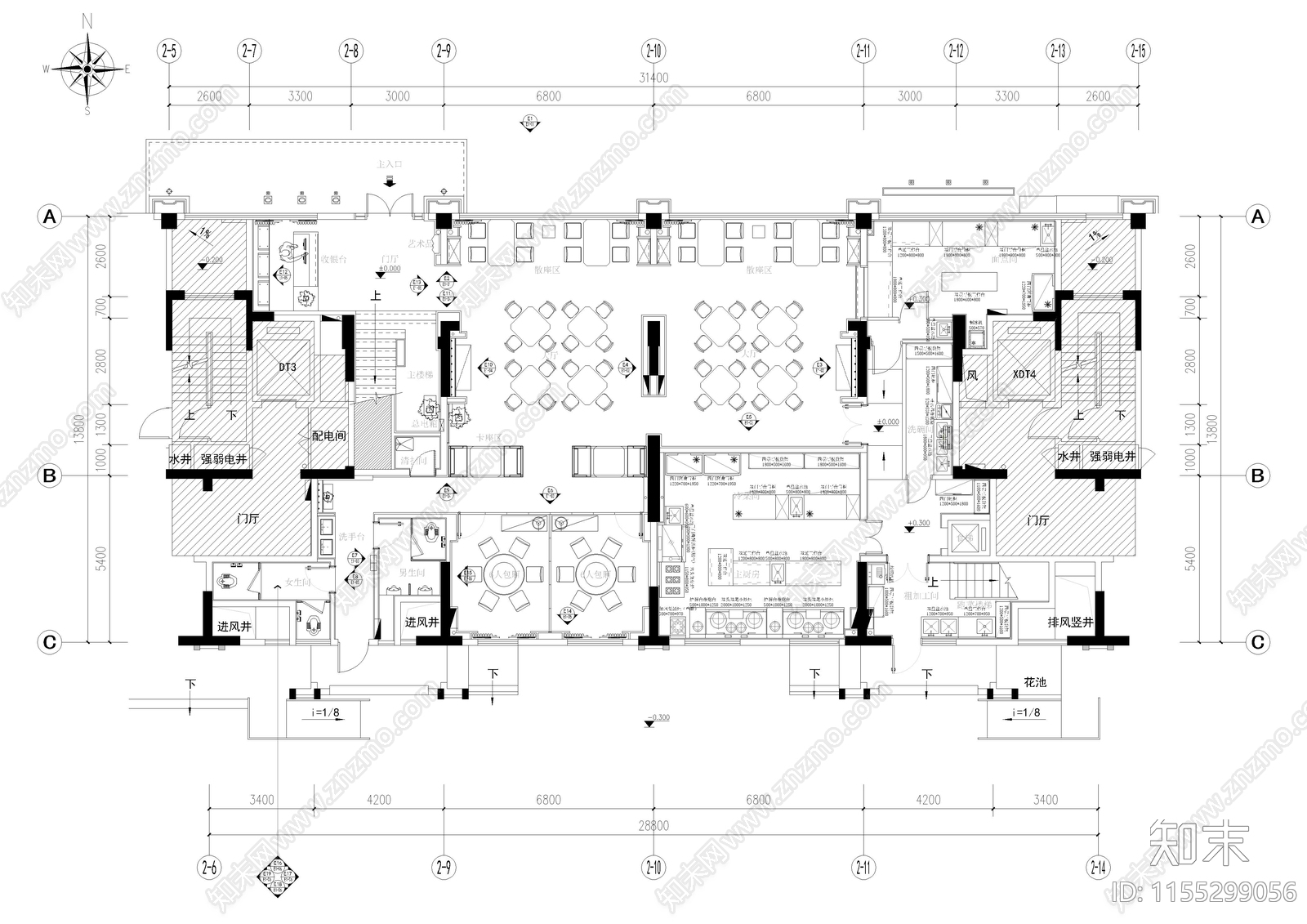 2024现代风格餐饮空间全套CAcad施工图下载【ID:1155299056】