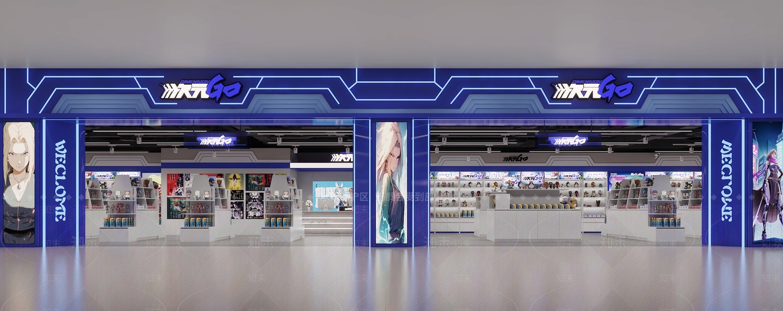 现代门头3D模型渲染效果图