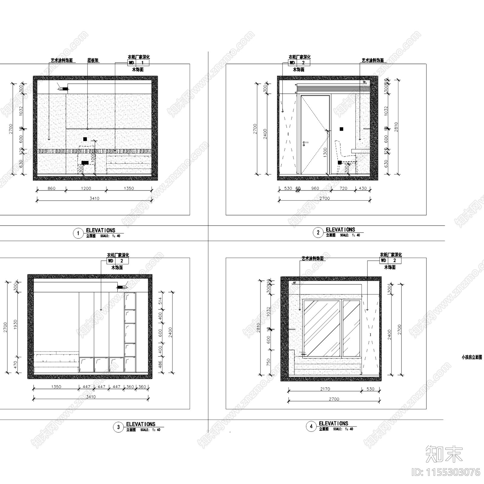 现代极简锦绣原著平层室内家装cad施工图下载【ID:1155303076】