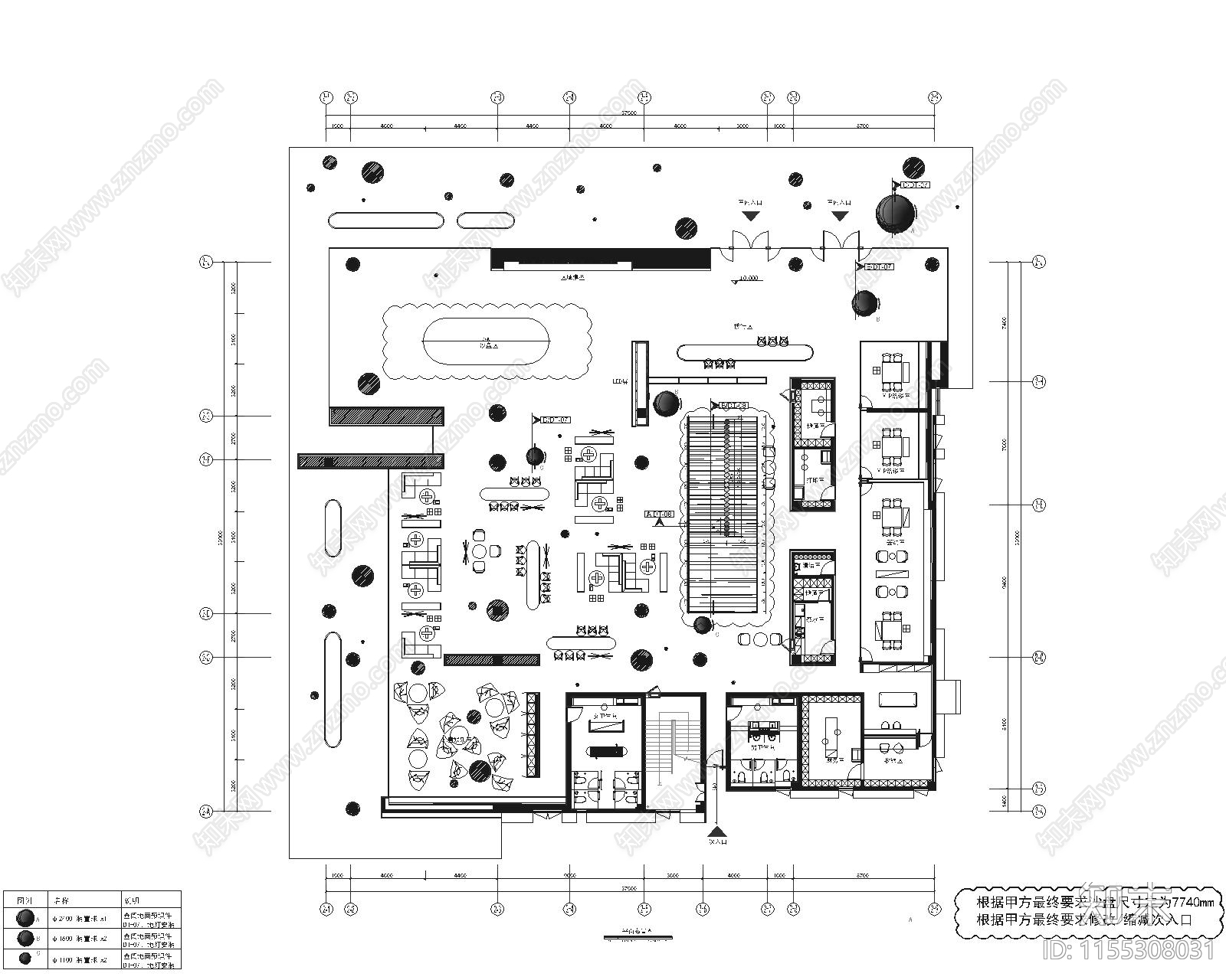 深圳某现代简约售楼cad施工图下载【ID:1155308031】