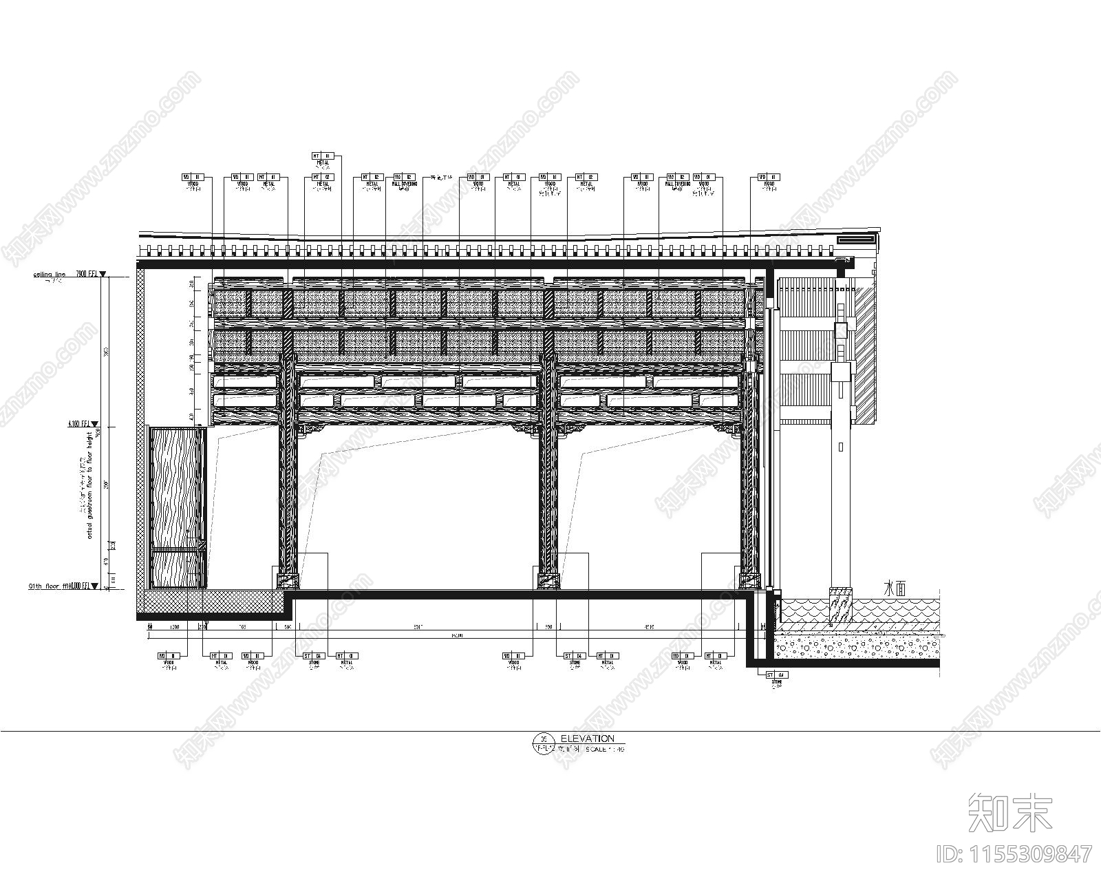 厦门某新中式售楼cad施工图下载【ID:1155309847】