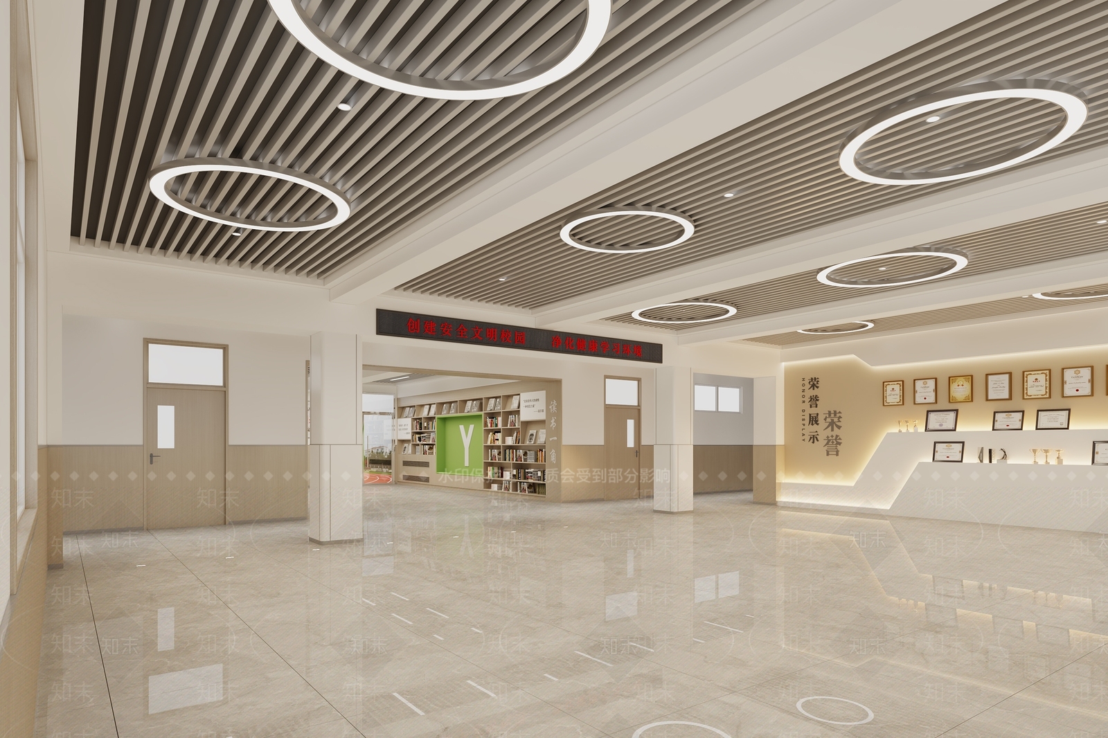 现代学校大厅3D模型下载【ID:1155312616】