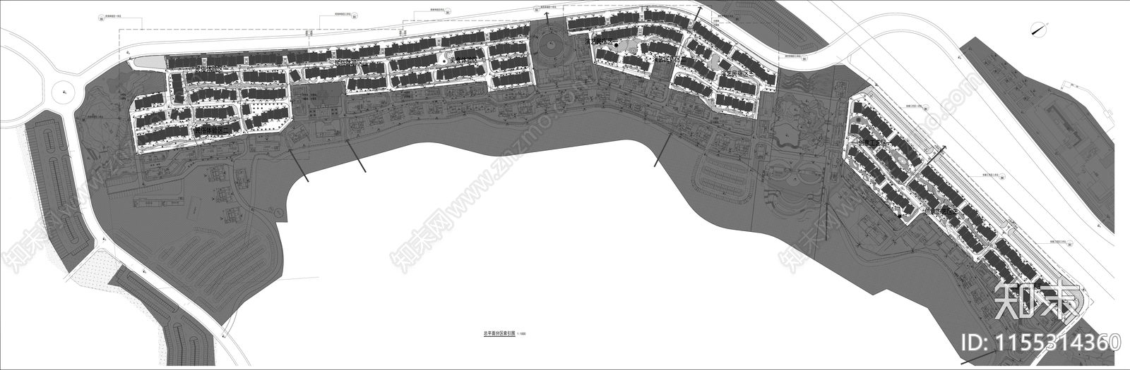 美丽乡村安置区建设景观工程cad施工图下载【ID:1155314360】