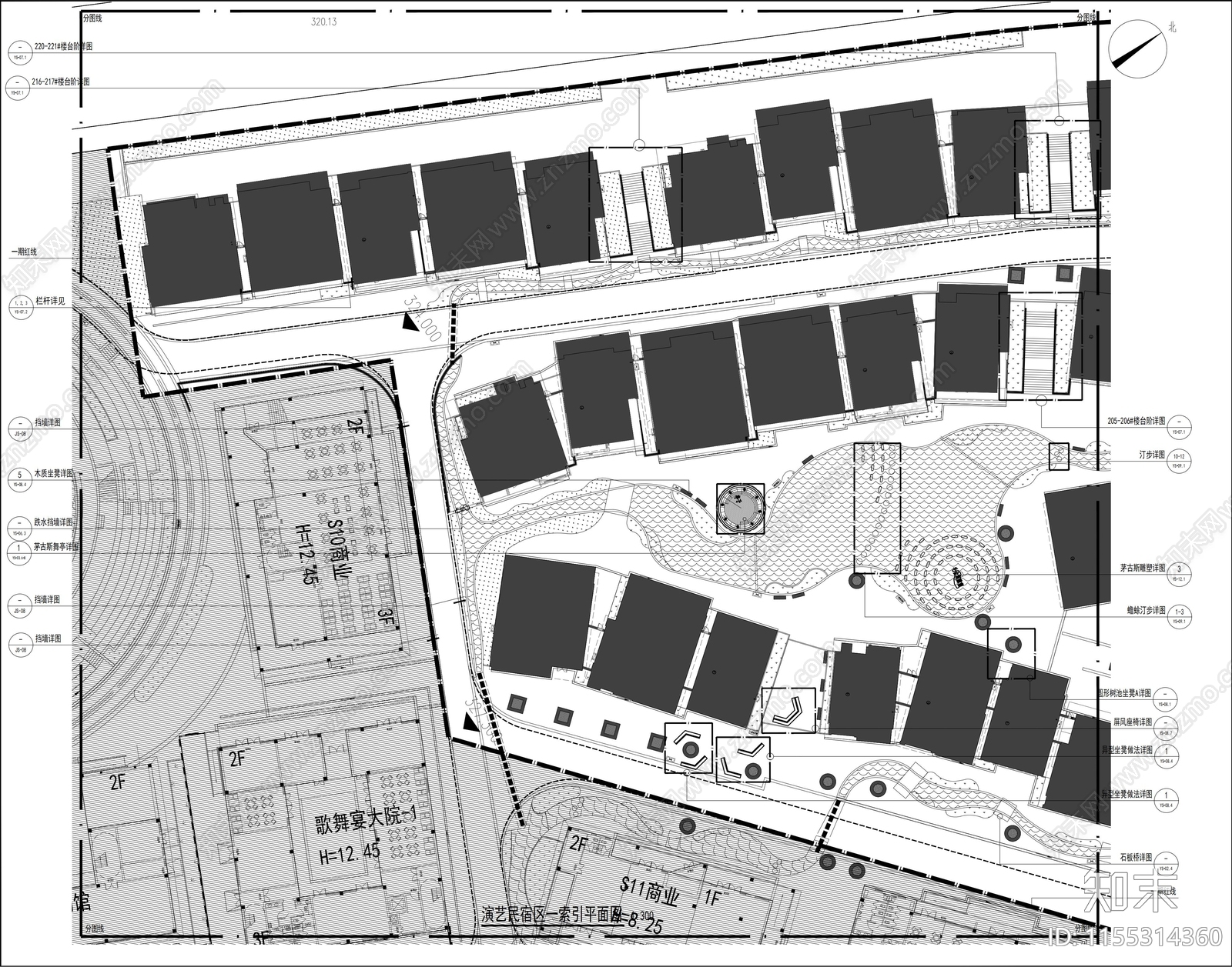 美丽乡村安置区建设景观工程cad施工图下载【ID:1155314360】
