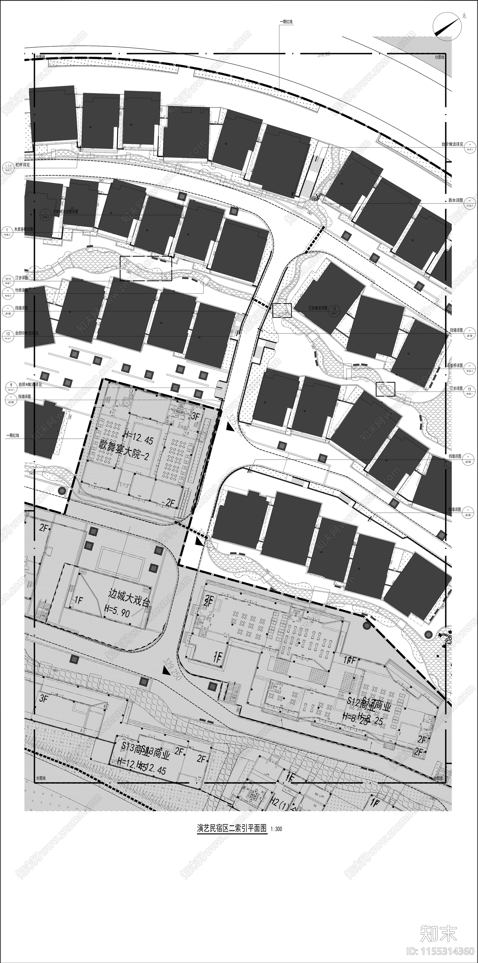 美丽乡村安置区建设景观工程cad施工图下载【ID:1155314360】