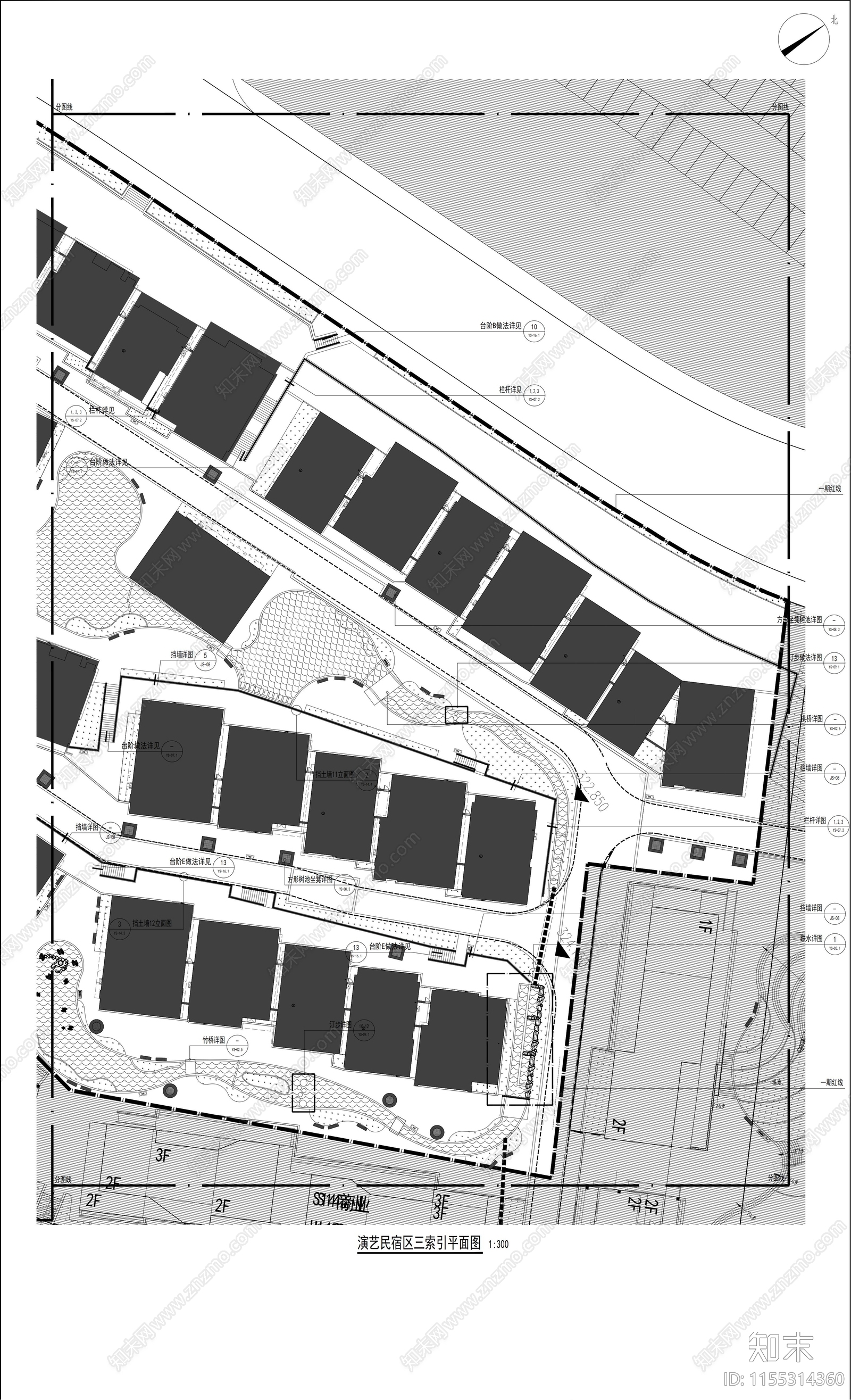 美丽乡村安置区建设景观工程cad施工图下载【ID:1155314360】