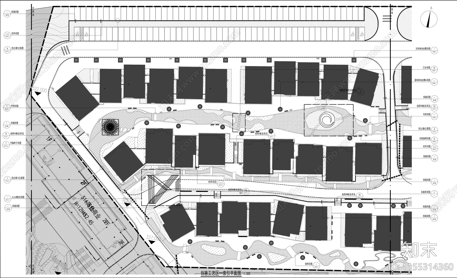 美丽乡村安置区建设景观工程cad施工图下载【ID:1155314360】