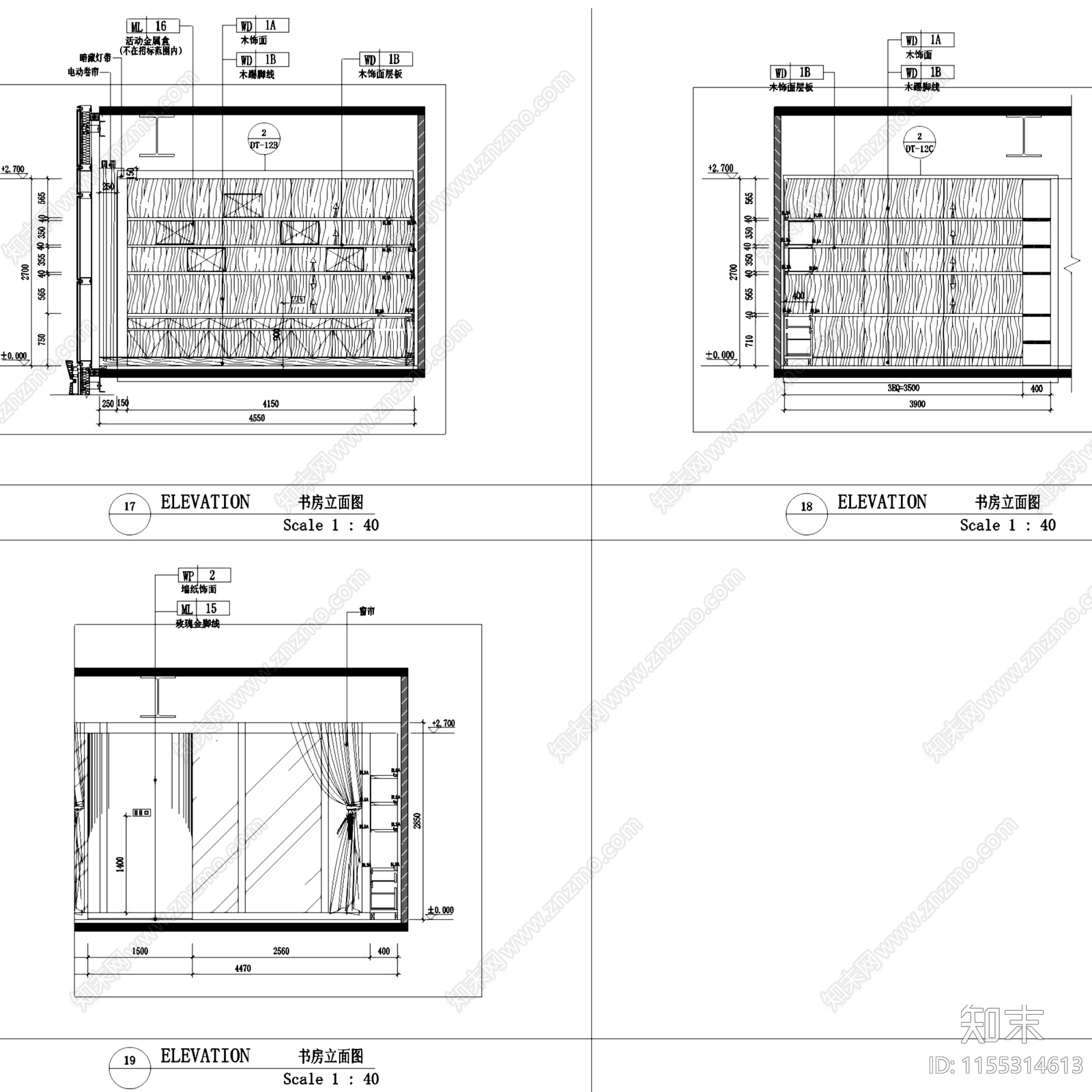 现代轻奢深圳湾壹号广场大平层室内家装cad施工图下载【ID:1155314613】