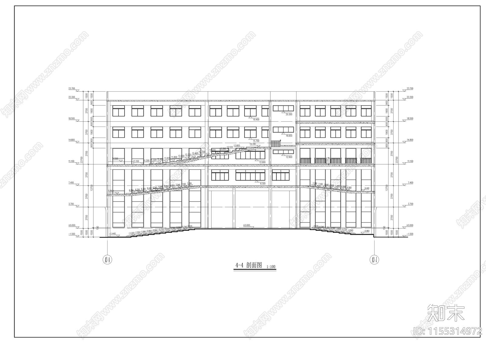 某教学楼建筑cad施工图下载【ID:1155314972】