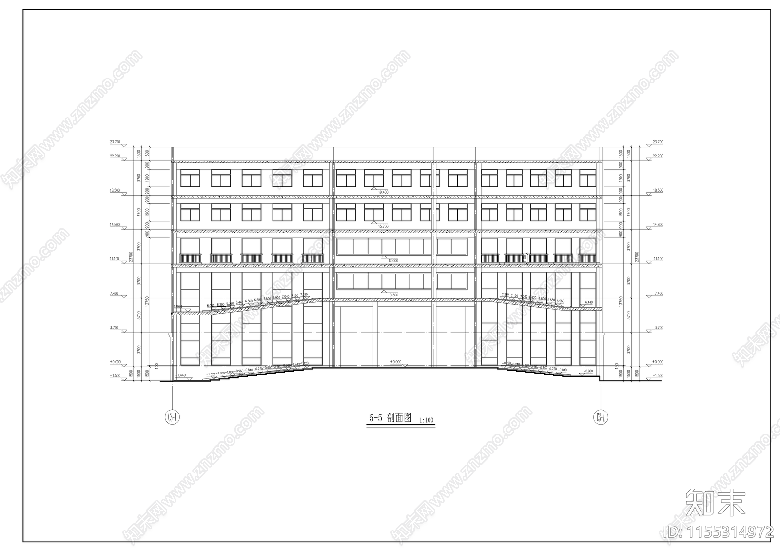 某教学楼建筑cad施工图下载【ID:1155314972】