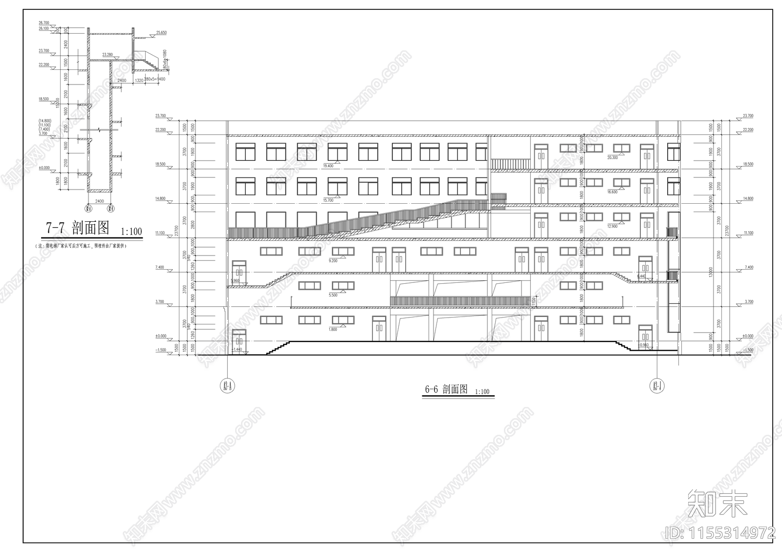 某教学楼建筑cad施工图下载【ID:1155314972】
