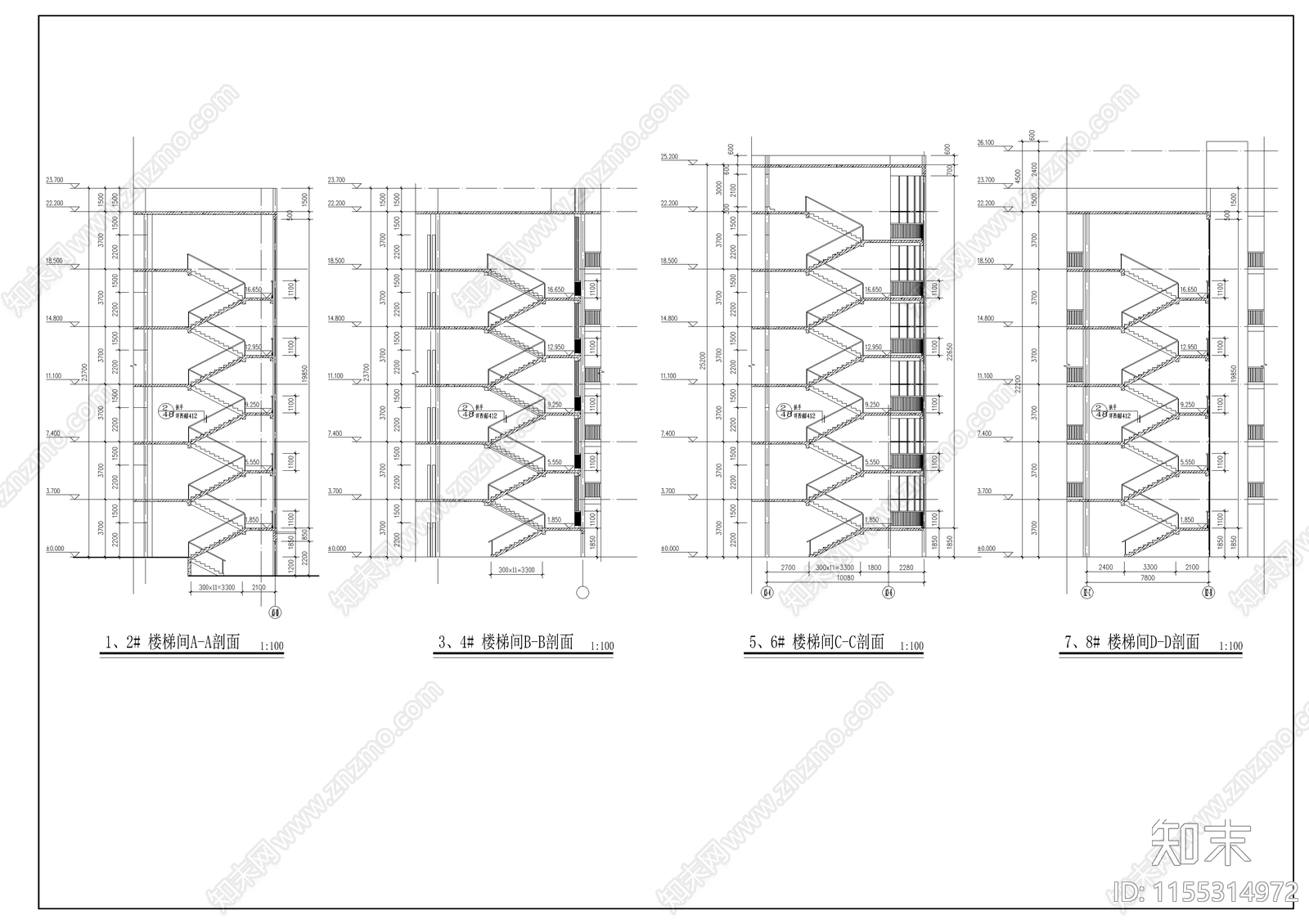 某教学楼建筑cad施工图下载【ID:1155314972】