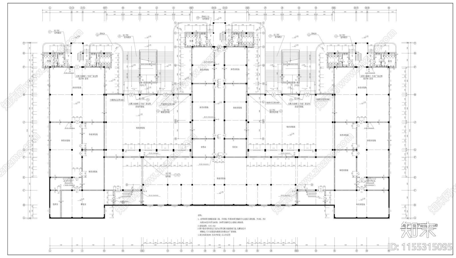 某教学楼建cad施工图下载【ID:1155315095】