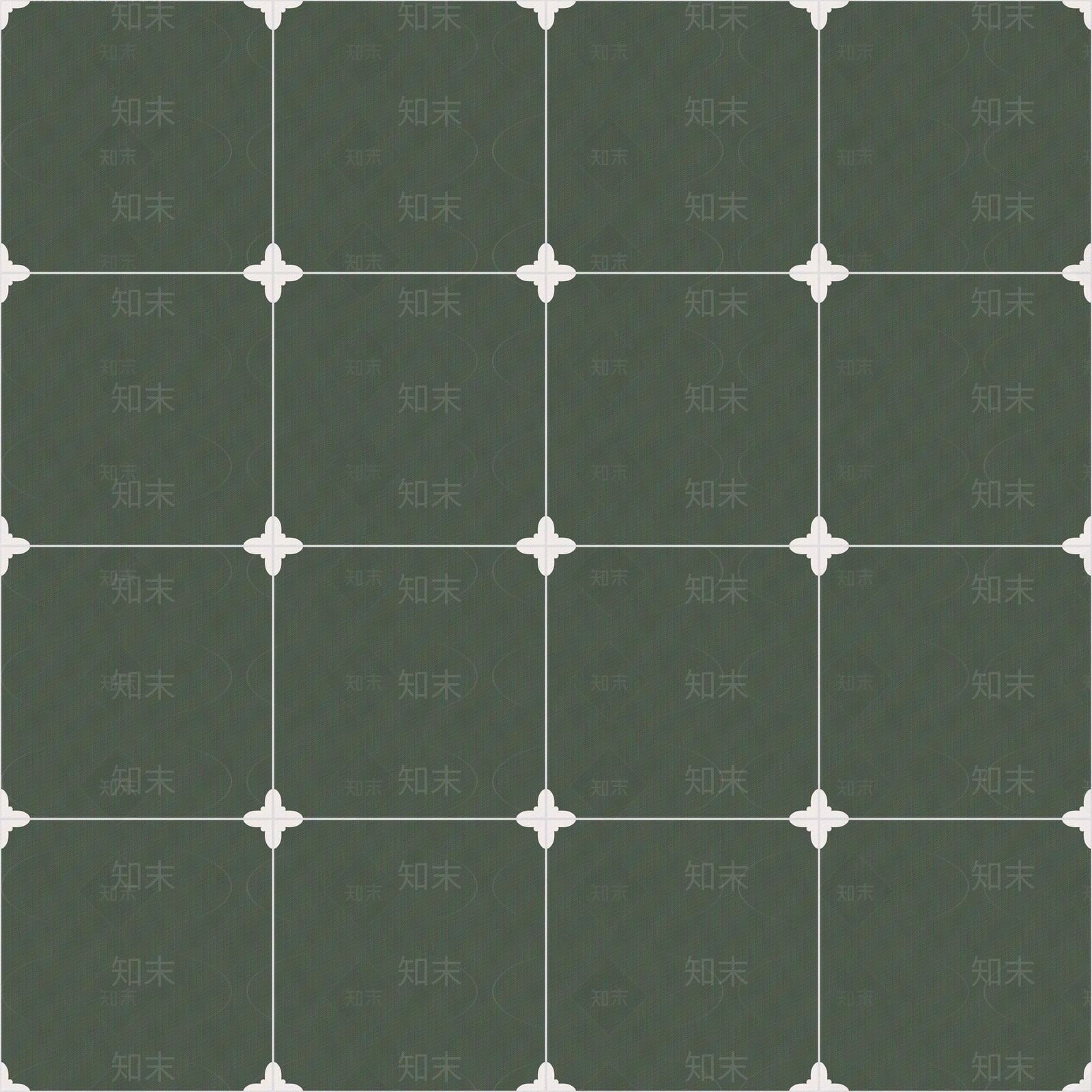 无缝复古北欧风墨绿色几何图案花砖贴图下载【ID:1155315074】