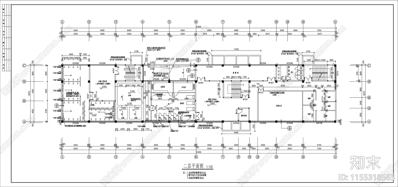 某学校大澡堂浴室施工图下载【ID:1155318565】