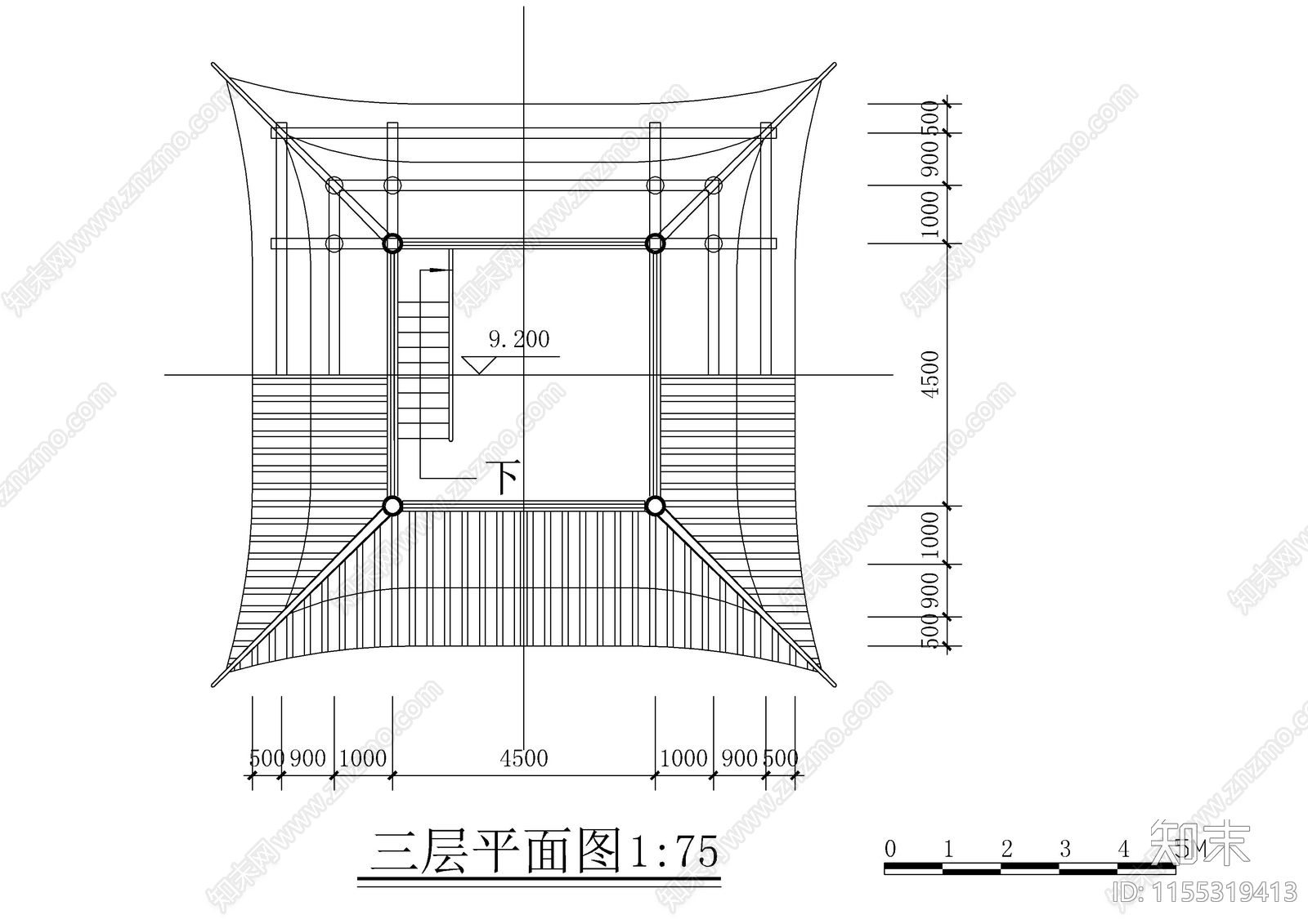 景区寺庙古建cad施工图下载【ID:1155319413】