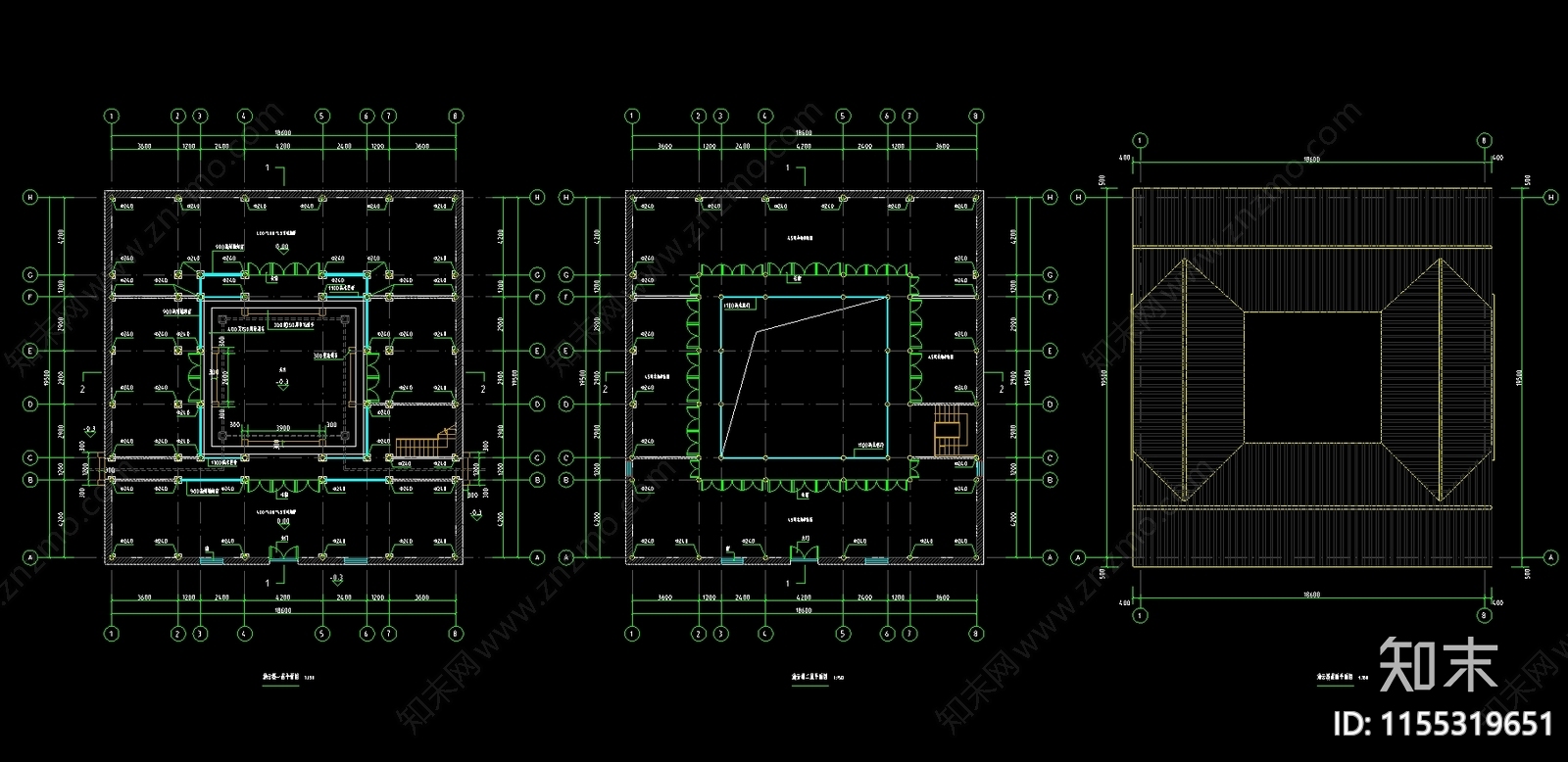 沿河古建筑商业街图纸cad施工图下载【ID:1155319651】