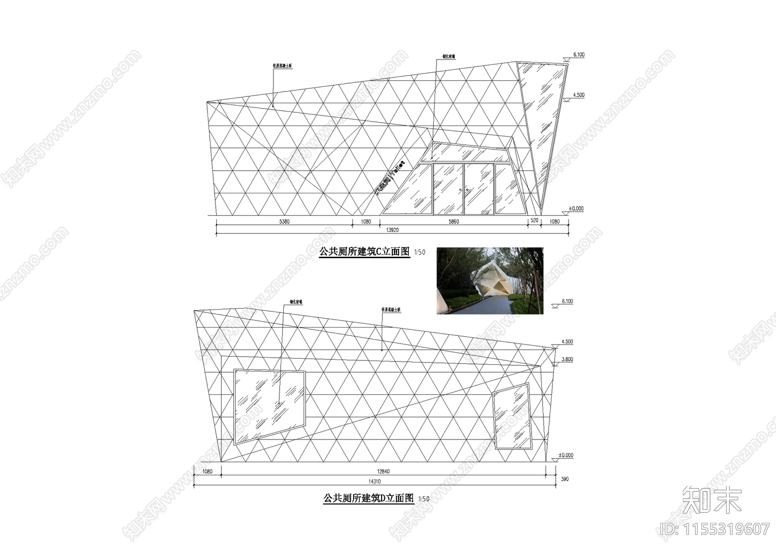 公共厕所效cad施工图下载【ID:1155319607】