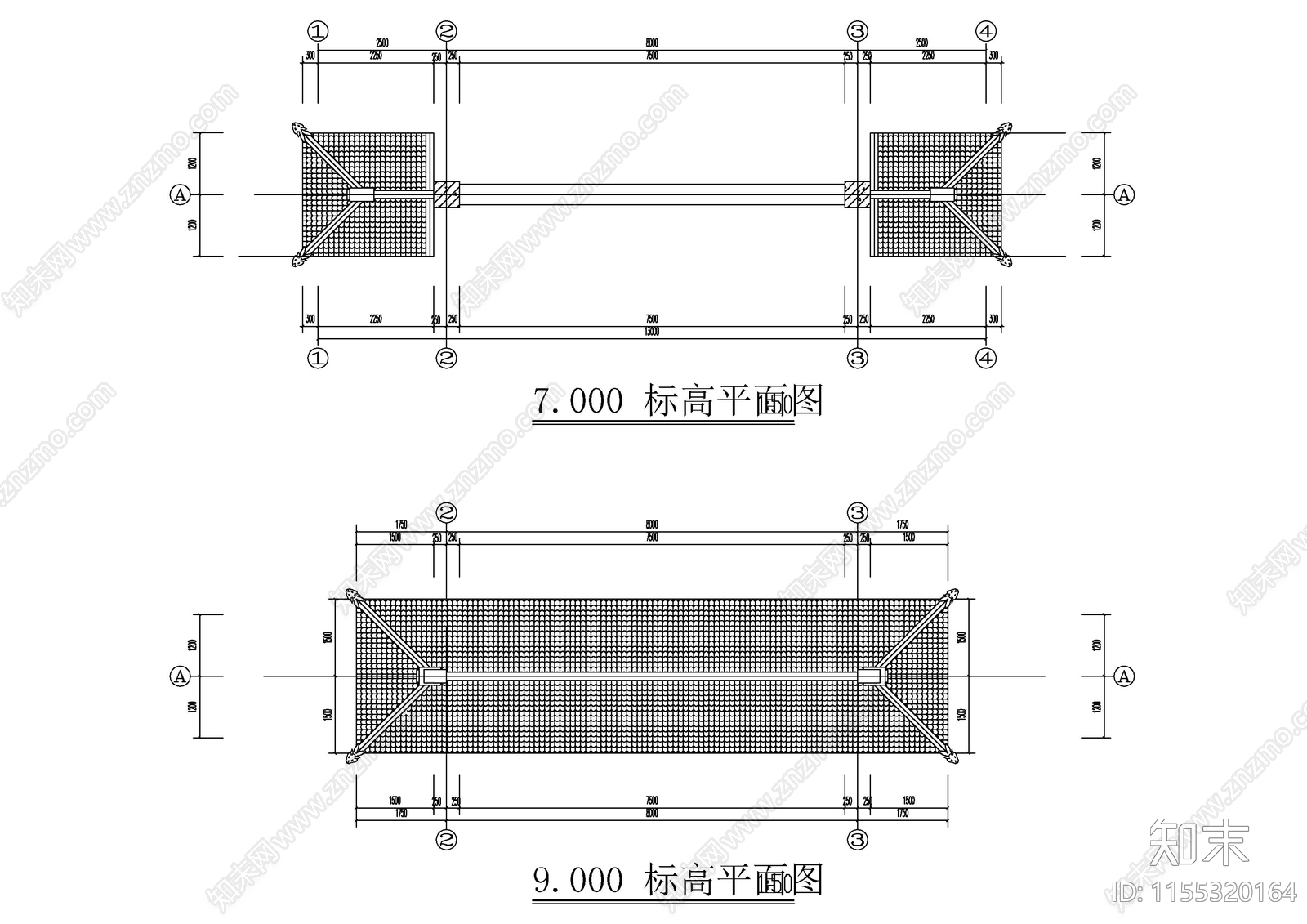 村镇入口牌坊建筑图纸cad施工图下载【ID:1155320164】