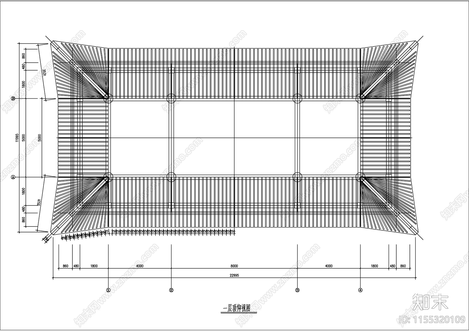 大型双排八柱牌楼建筑图纸cad施工图下载【ID:1155320109】